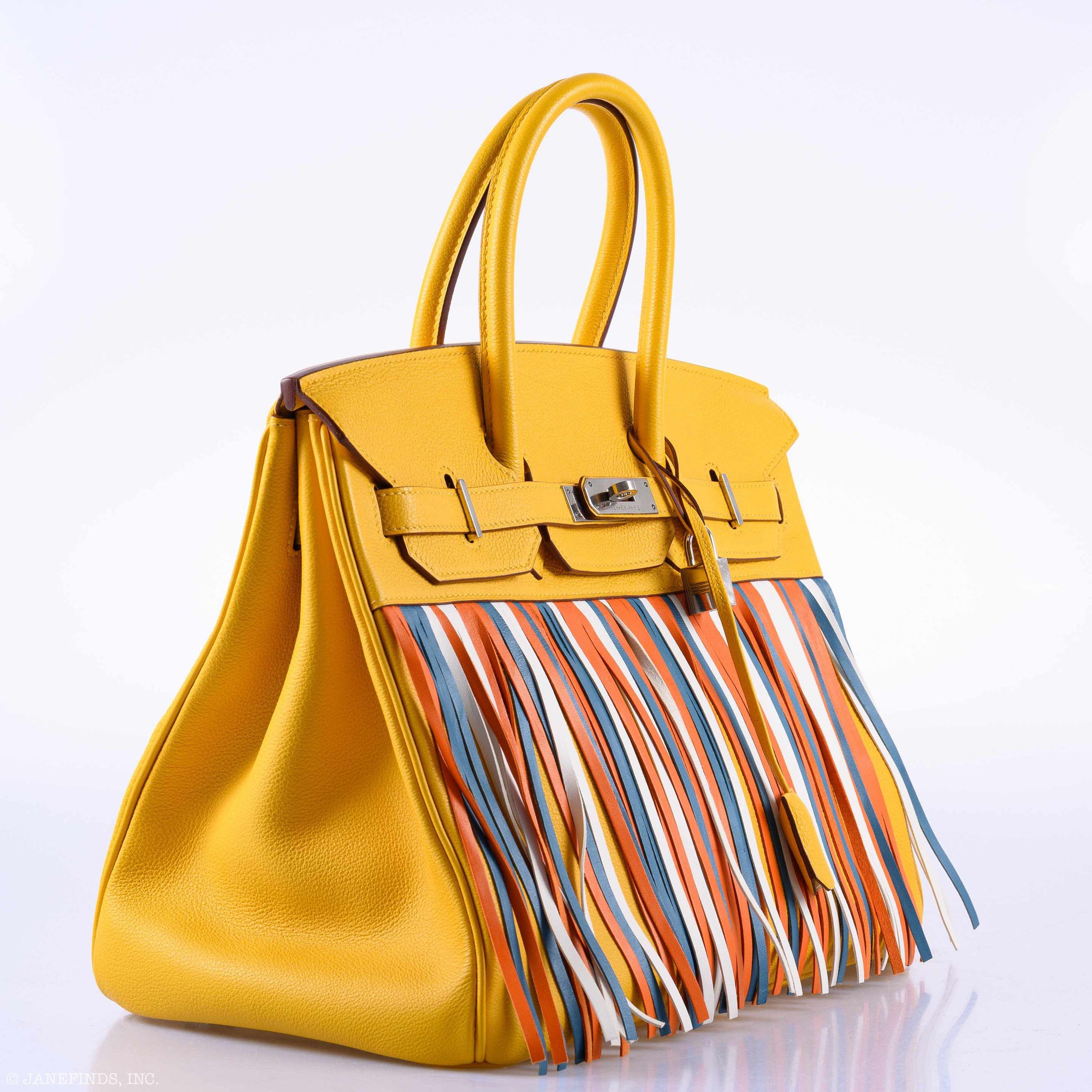 Hermès Birkin 35 HSS Fringe Soleil Togo & Multicolor Swift Palladium Hardware