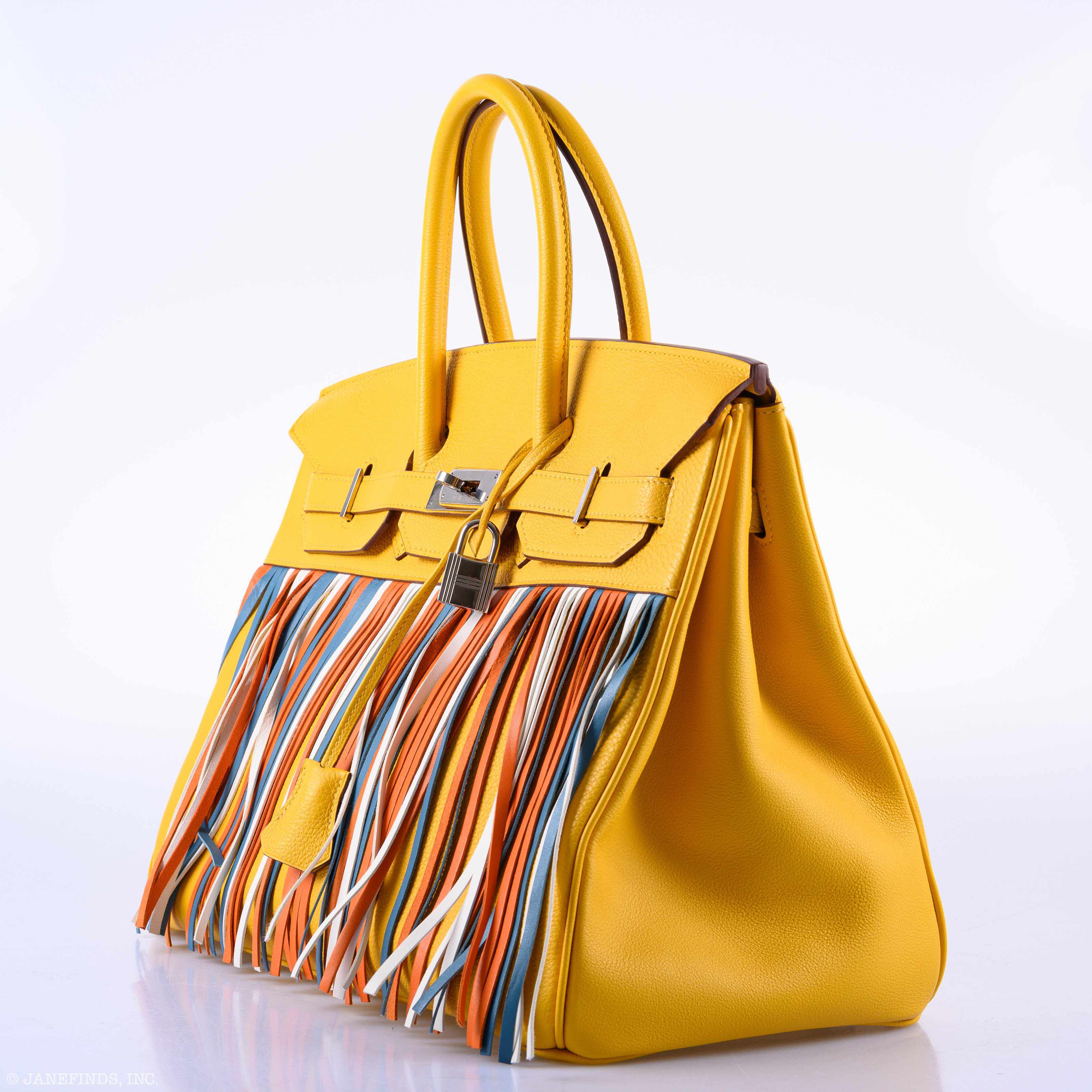 Hermès Birkin 35 HSS Fringe Soleil Togo & Multicolor Swift Palladium Hardware
