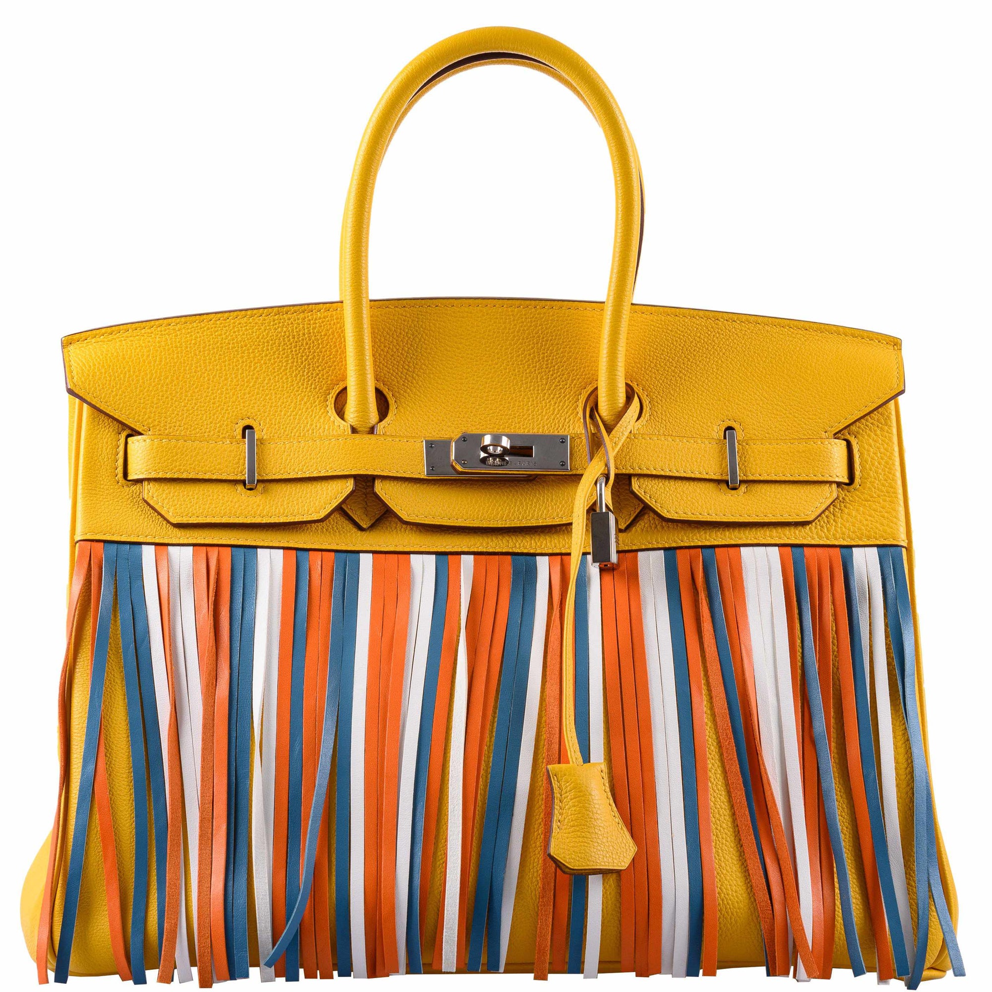 Hermès Birkin 35 HSS Fringe Soleil Togo & Multicolor Swift Palladium Hardware