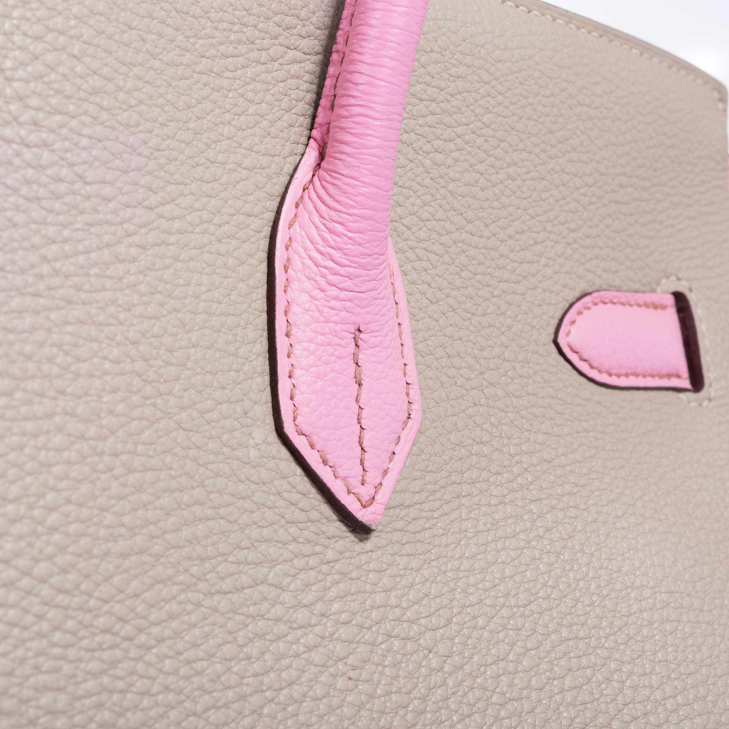 Hermès Birkin 35 HSS Gris Tourterelle/Bubblegum/Trench Togo Palladium Hardware