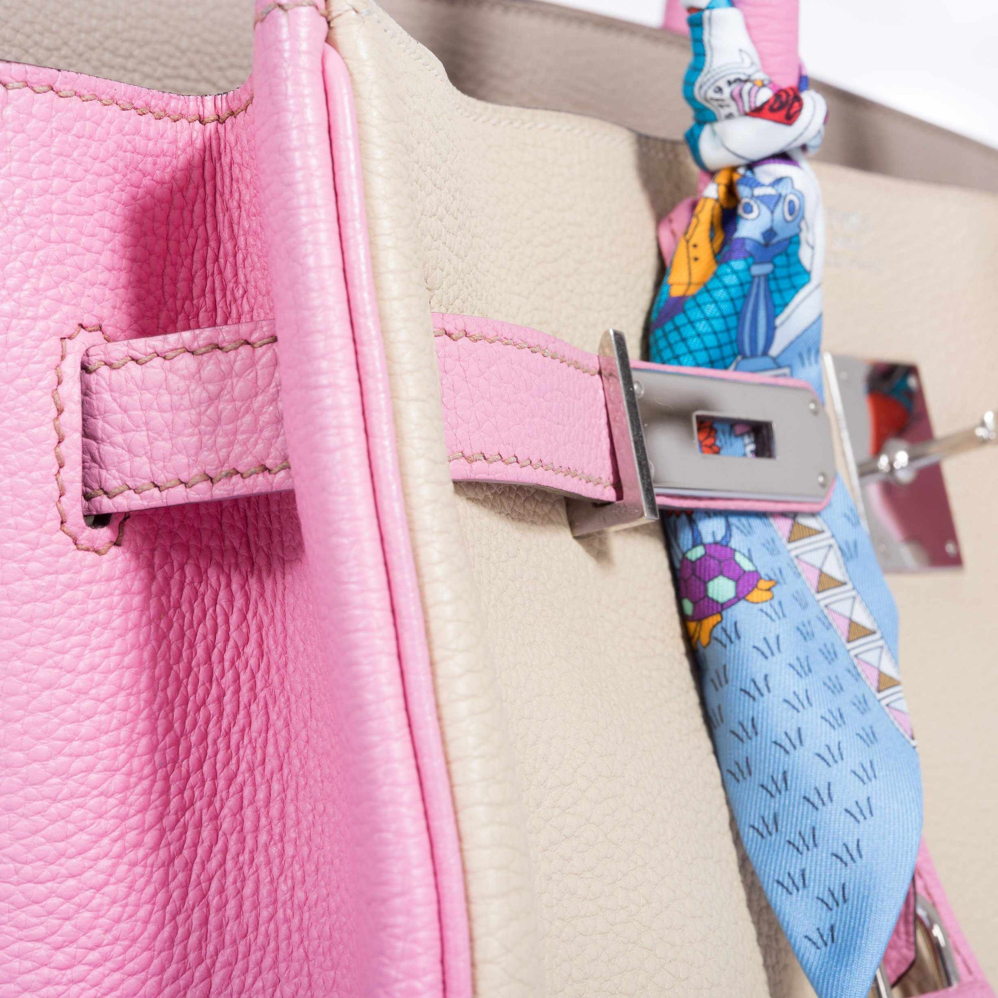 Hermès Birkin 35 HSS Gris Tourterelle/Bubblegum/Trench Togo Palladium Hardware