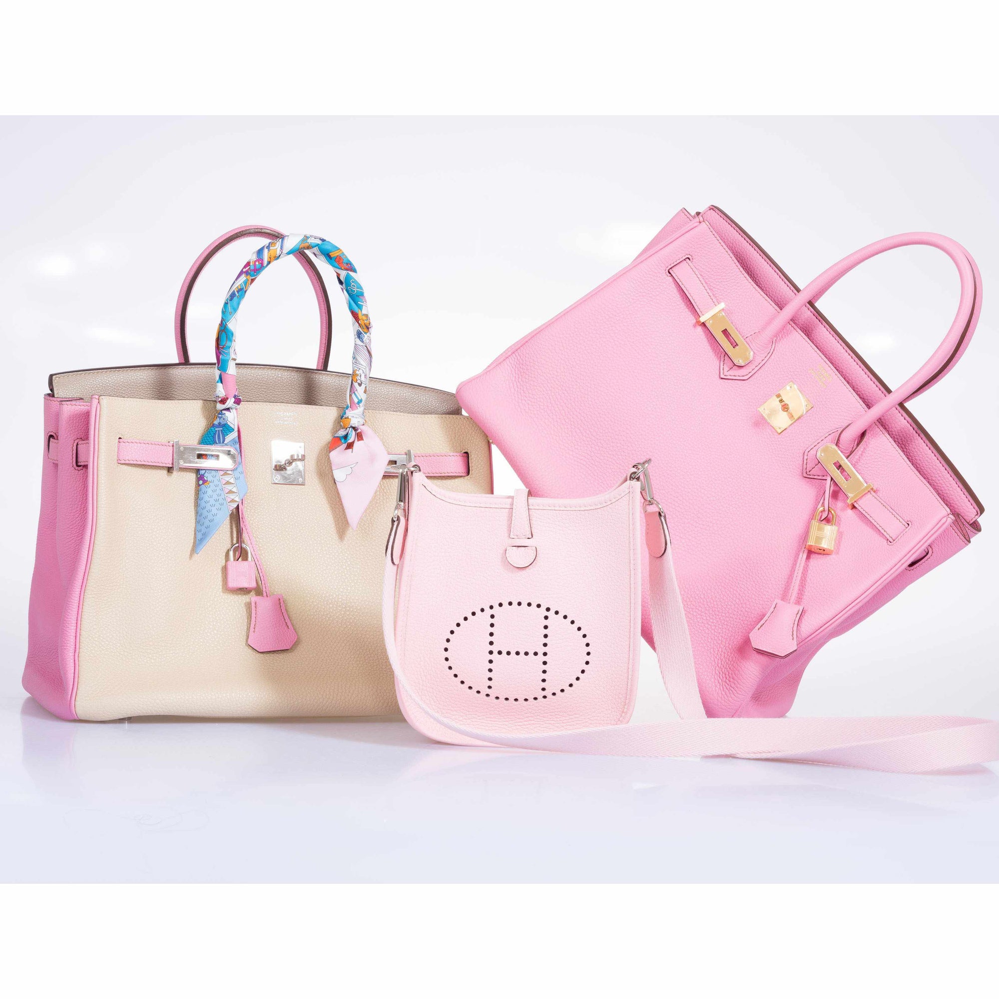 Hermès Birkin 35 HSS Gris Tourterelle/Bubblegum/Trench Togo Palladium Hardware