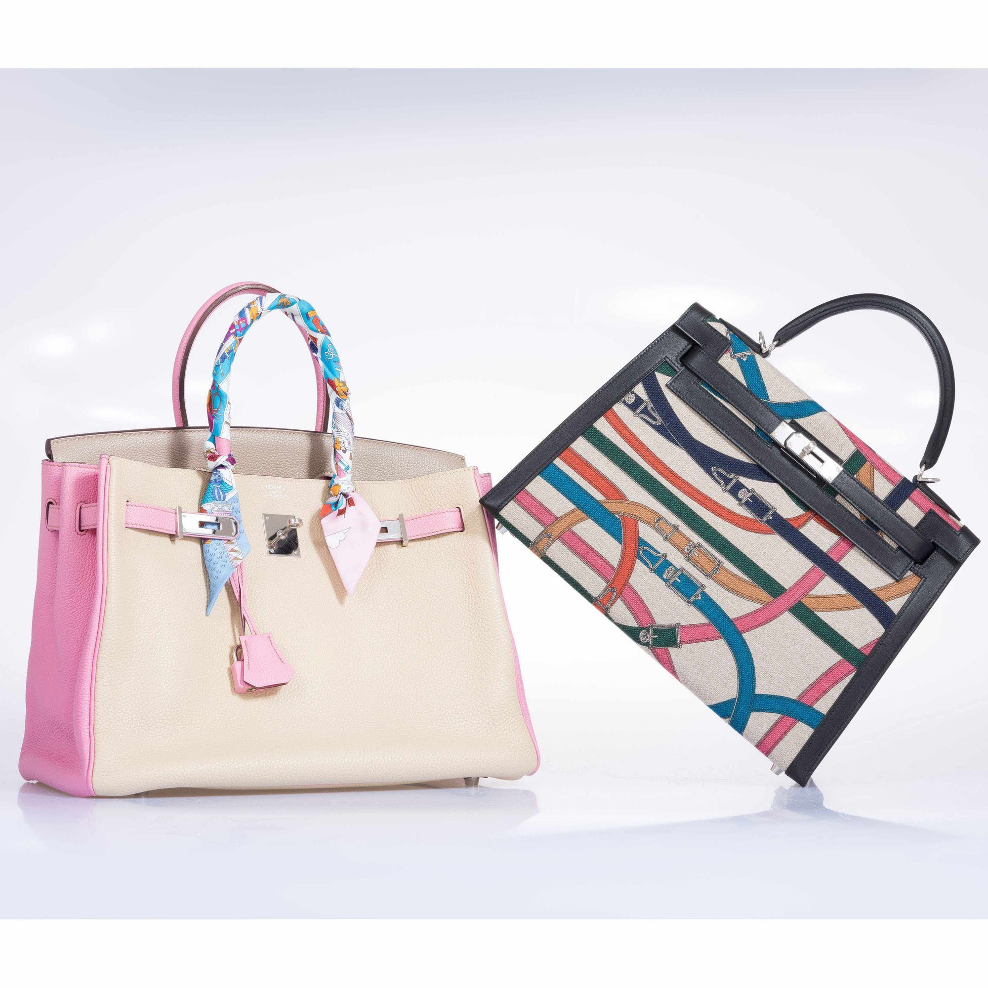 Hermès Birkin 35 HSS Gris Tourterelle/Bubblegum/Trench Togo Palladium Hardware