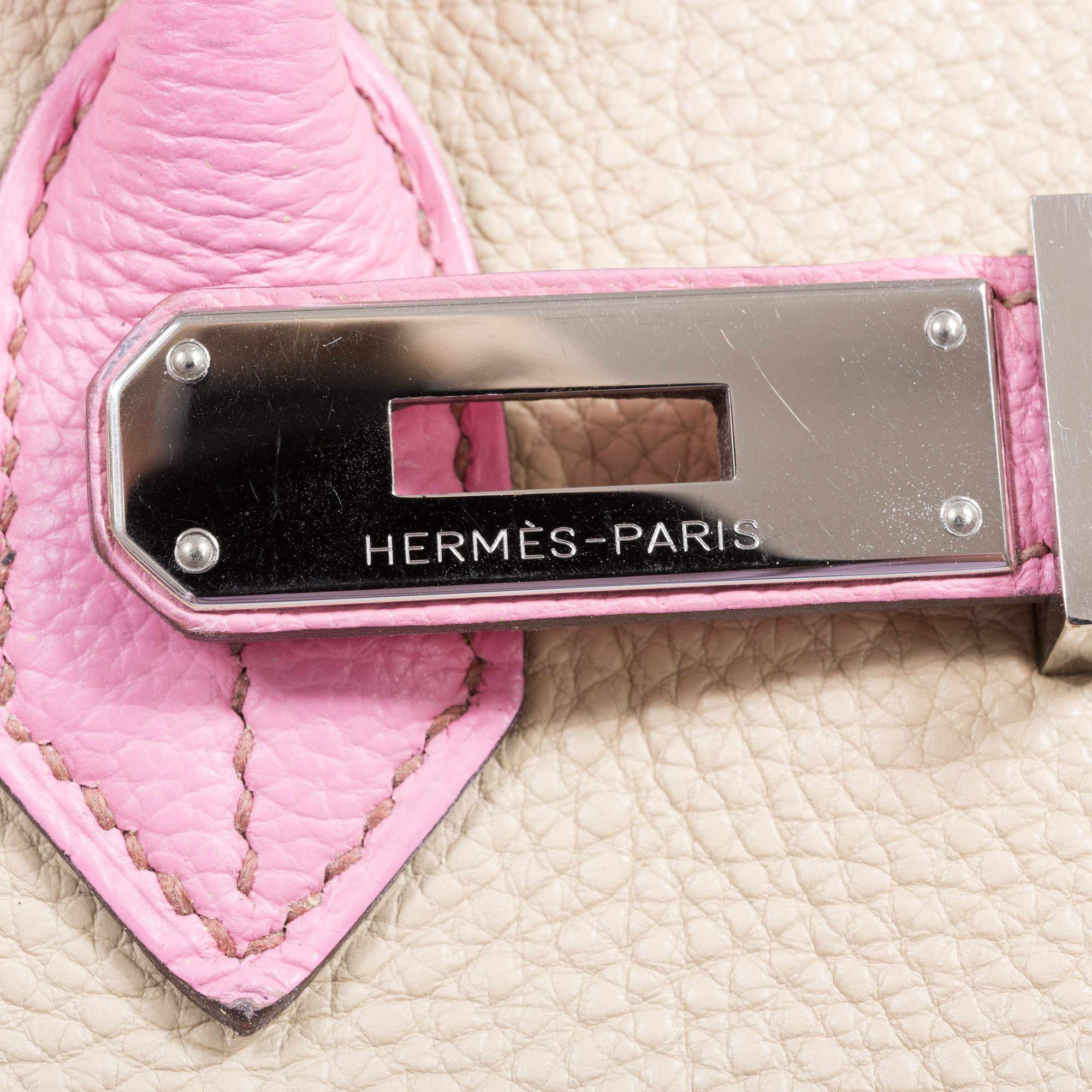 Hermès Birkin 35 HSS Gris Tourterelle/Bubblegum/Trench Togo Palladium Hardware