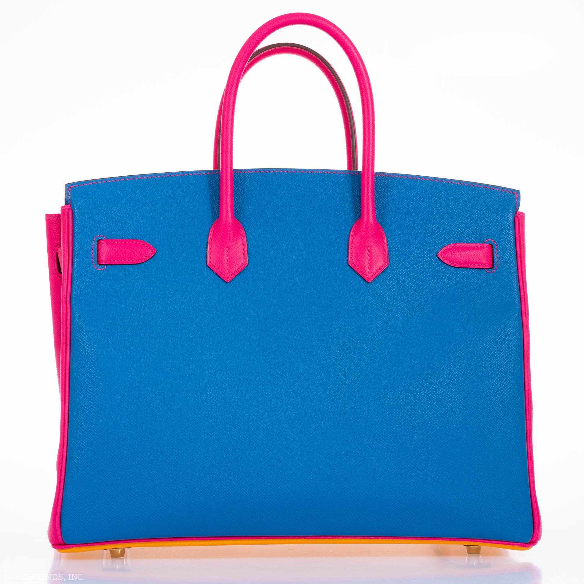 Hermès Birkin 35 HSS Juane D'Or, Mykonos Blue, Rose Tyrien Epsom Gold Hardware