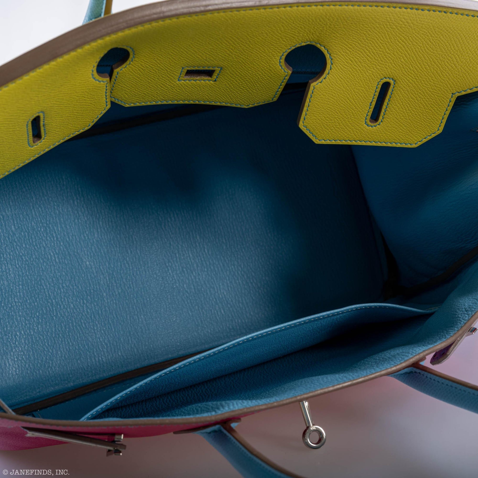 Hermès Birkin 35 HSS Rose Tyrien/Bleu Céleste/Lime Epsom Palladium Hardware