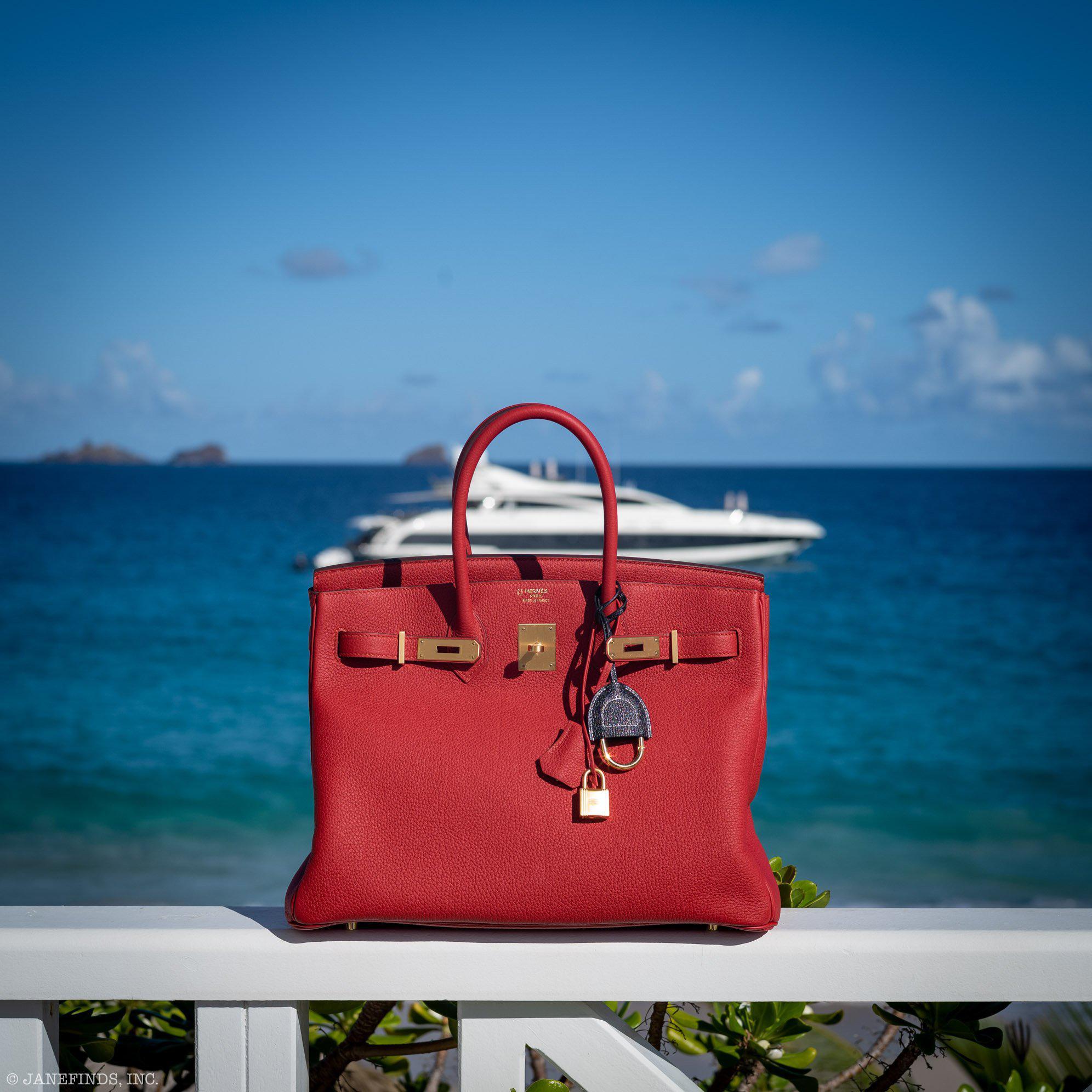 Hermès Birkin 35 HSS Rouge Vif Togo Brushed Gold Hardware