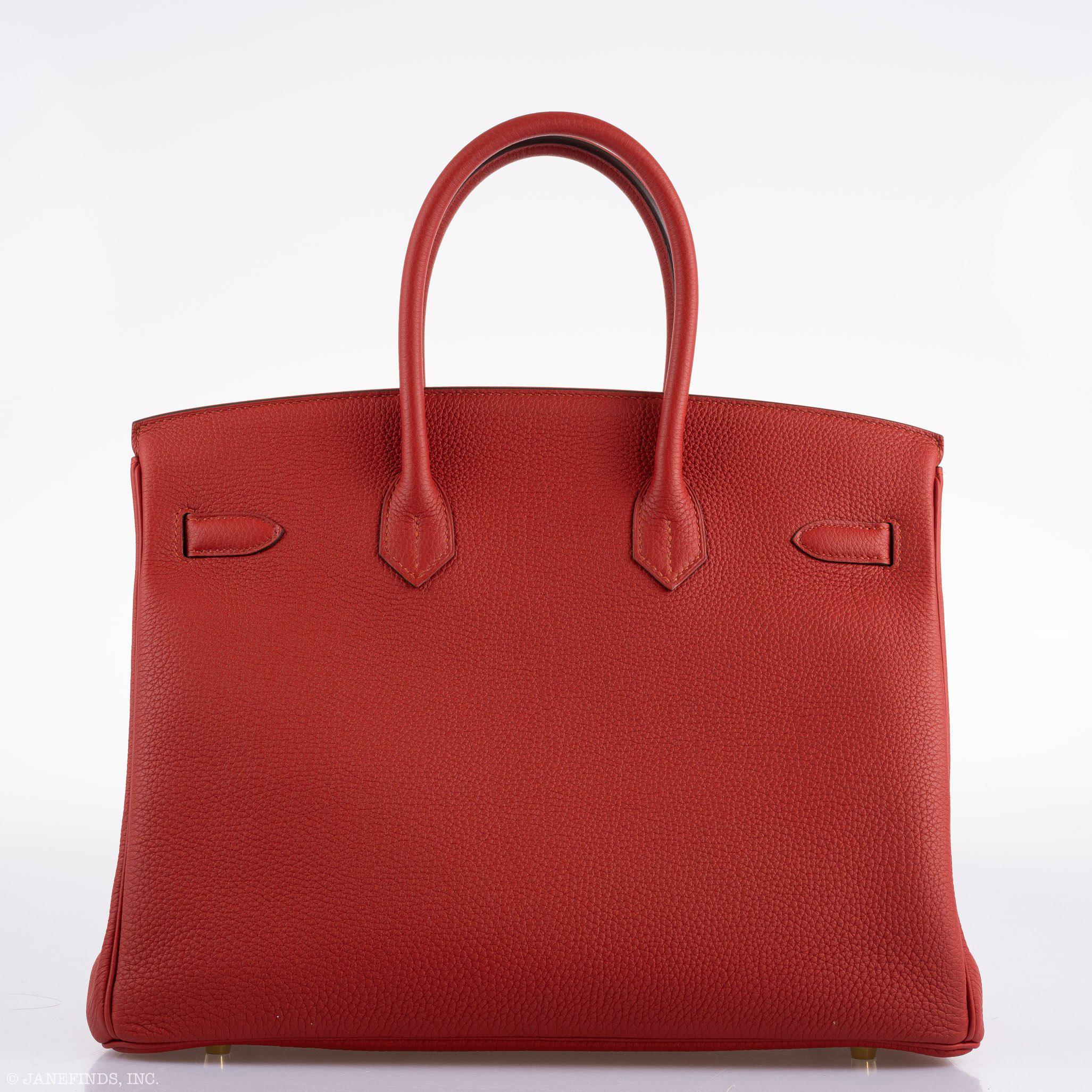 Hermès Birkin 35 HSS Rouge Vif Togo Brushed Gold Hardware - 2020, Y