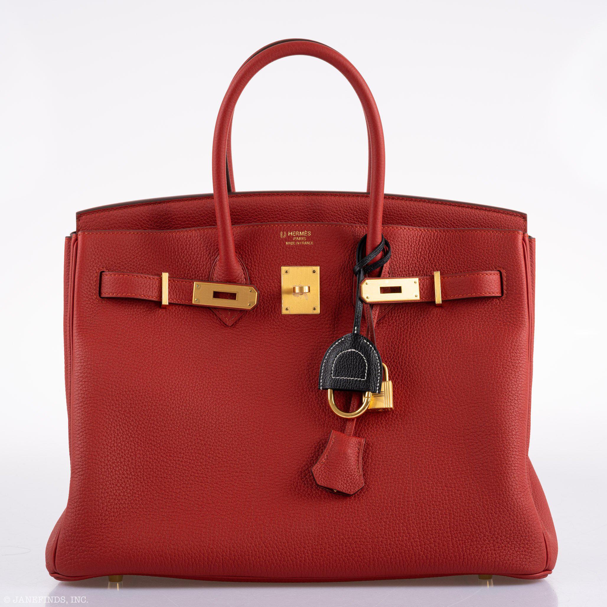 Hermès Birkin 35 HSS Rouge Vif Togo Brushed Gold Hardware - 2020, Y