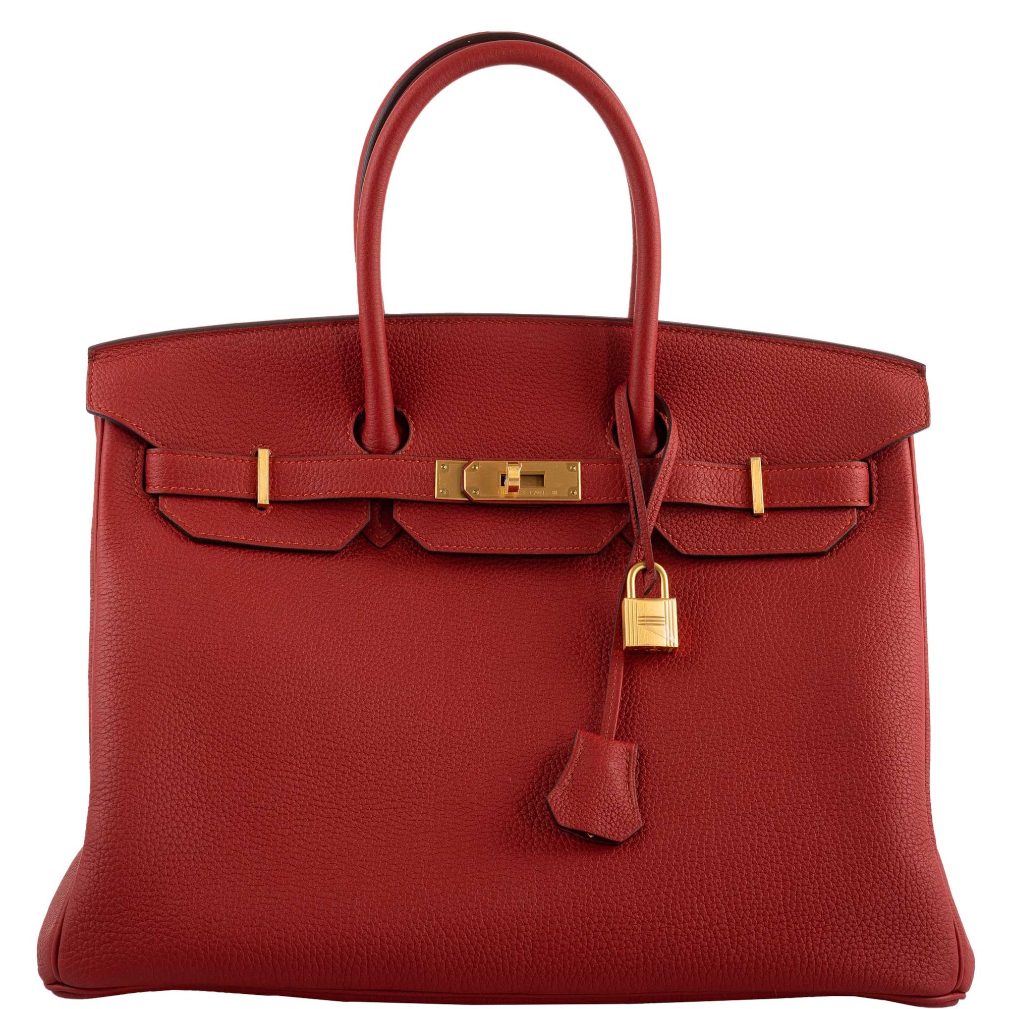 Hermès Birkin 35 HSS Rouge Vif Togo Brushed Gold Hardware