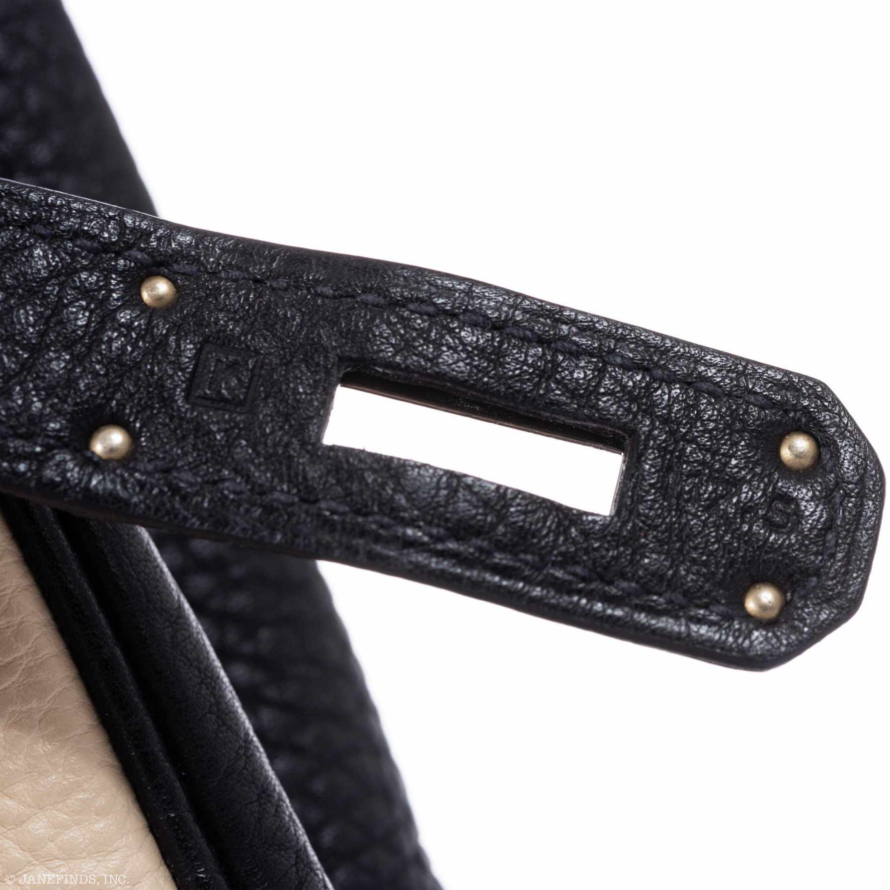 Hermès Birkin 35 HSS Tri-Color Parchment, Etoupe & Black Togo Palladium Hardware - 2007