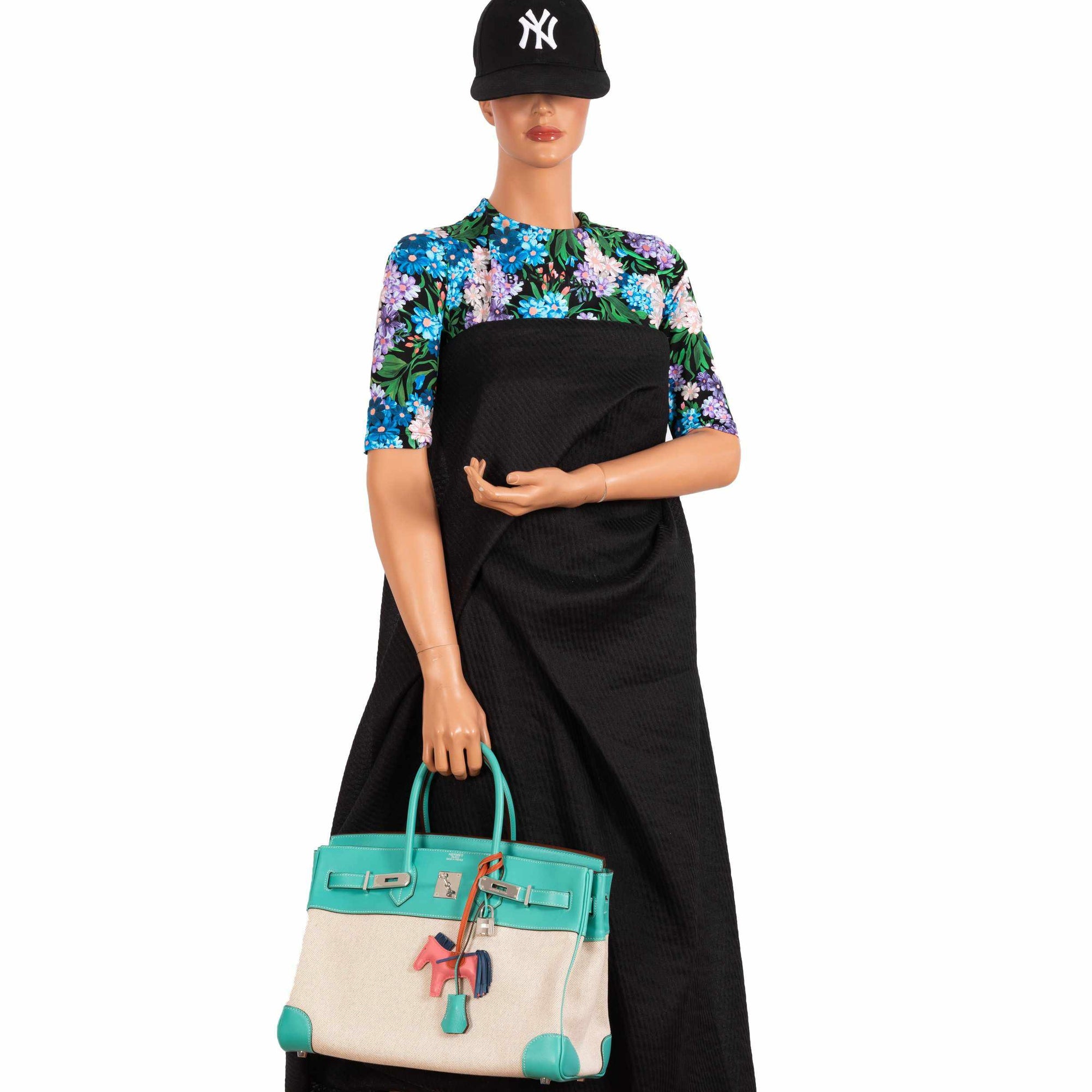 Hermès Birkin 35 Lagoon Swift And Toile Palladium Hardware