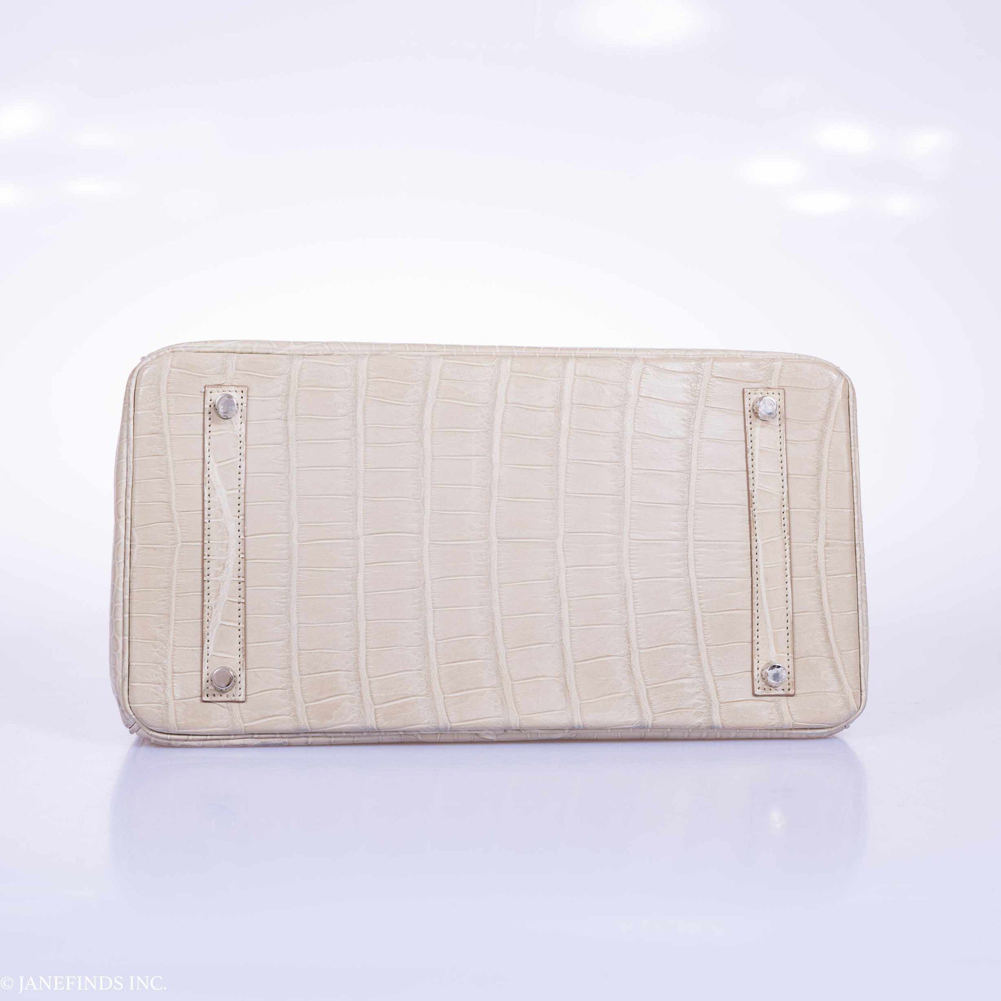 Hermès Birkin 35 Matte Beton Porosus Crocodile Palladium Hardware
