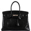 Hermès Birkin 35 Matte Black Nilo Crocodile with Palladium Hardware - 2011, O Square