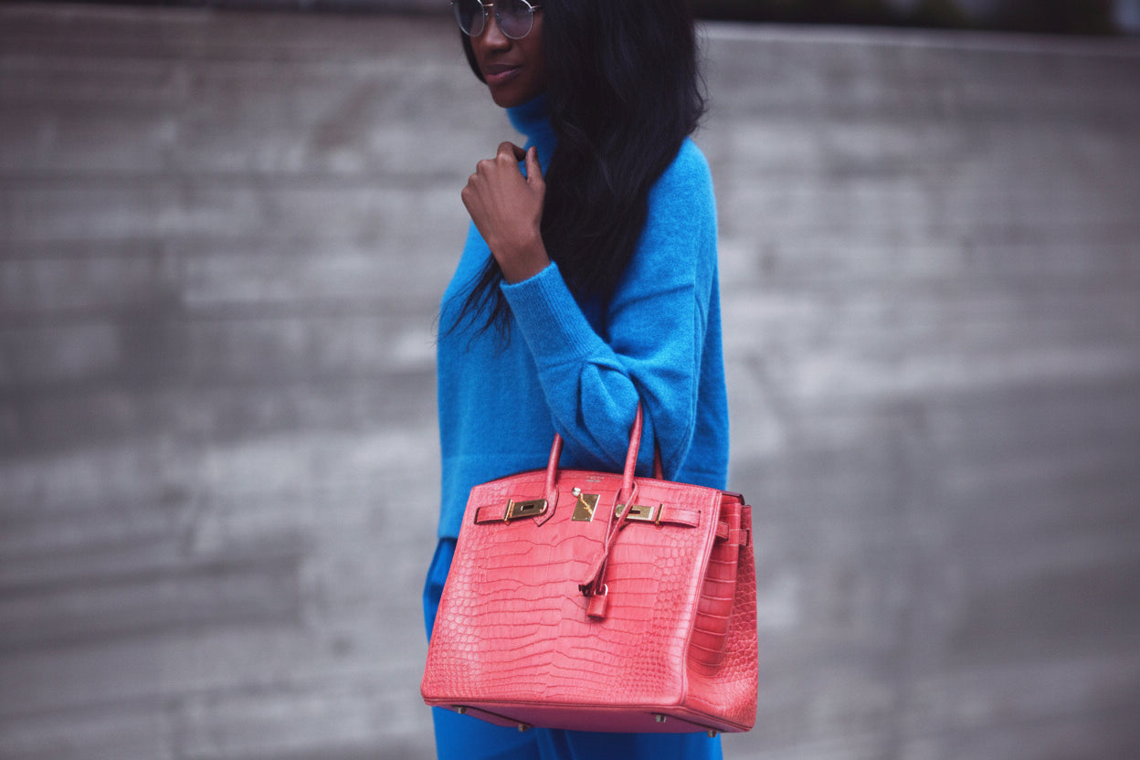 Hermès Birkin 35 Matte Bougainvillea Pink Porosus Crocodile Gold Hardware