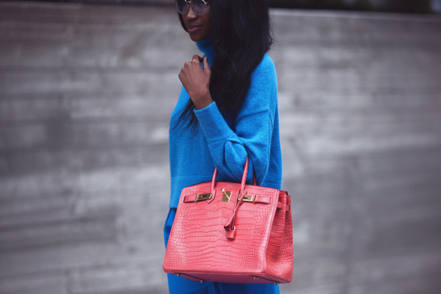 Hermès Birkin 35 Matte Bougainvillea Pink Porosus Crocodile Gold Hardware