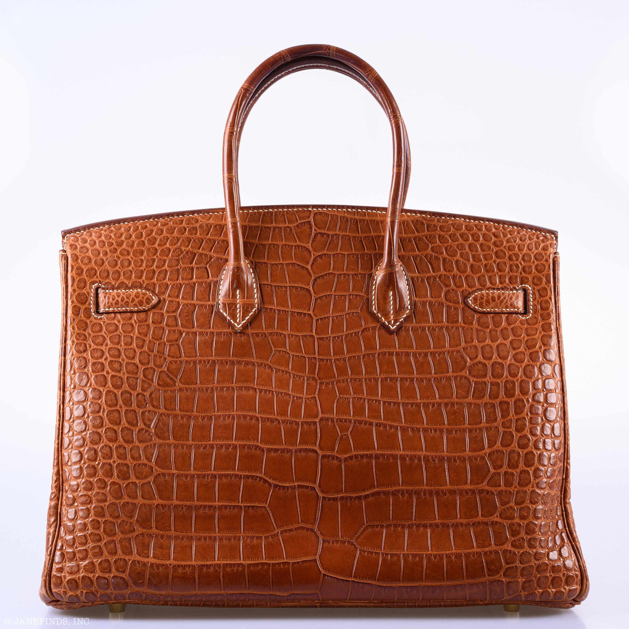 Hermès Birkin 35 Matte Fauve Barenia Porosus Crocodile Gold Hardware