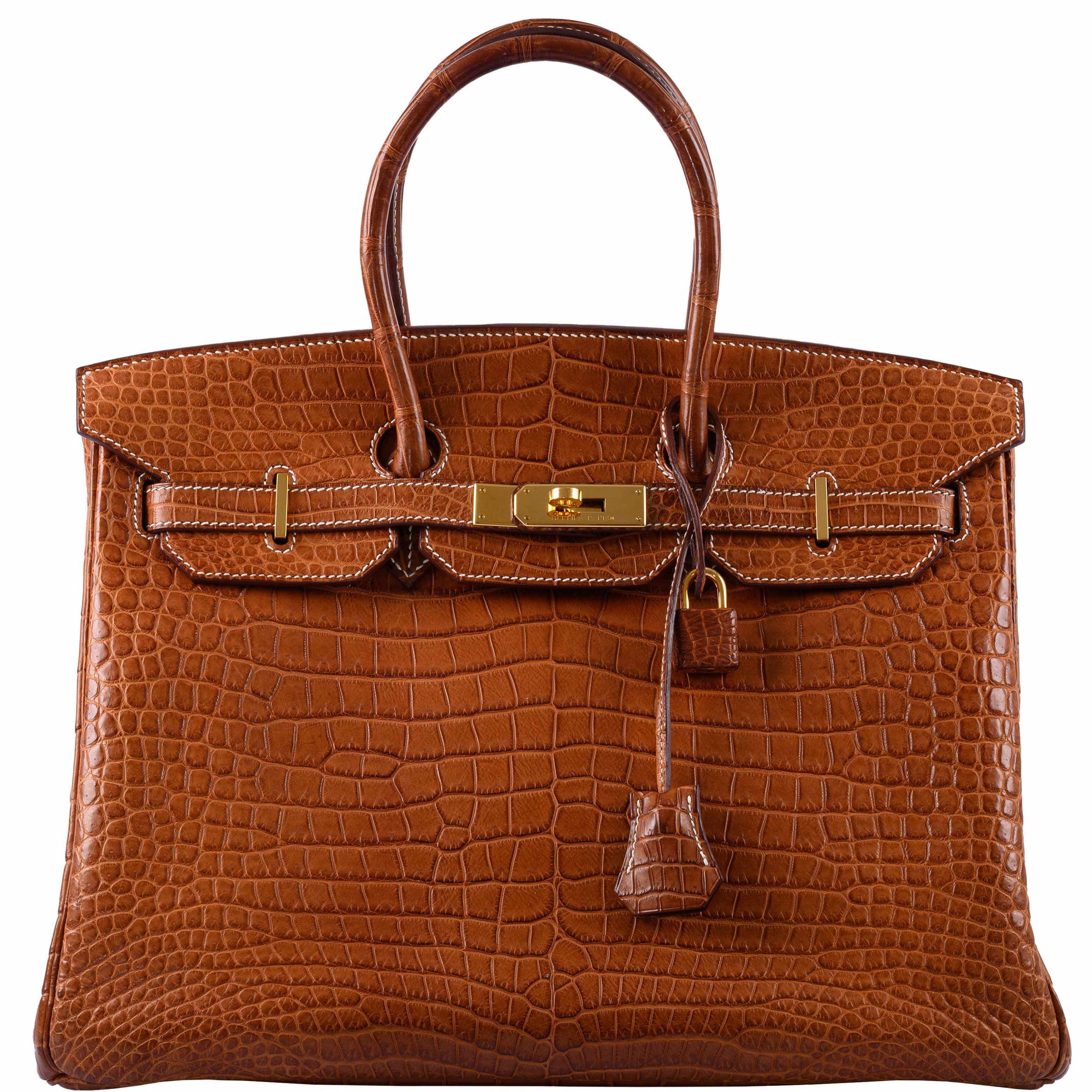 Hermès Birkin 35 Matte Fauve Barenia Porosus Crocodile Gold Hardware