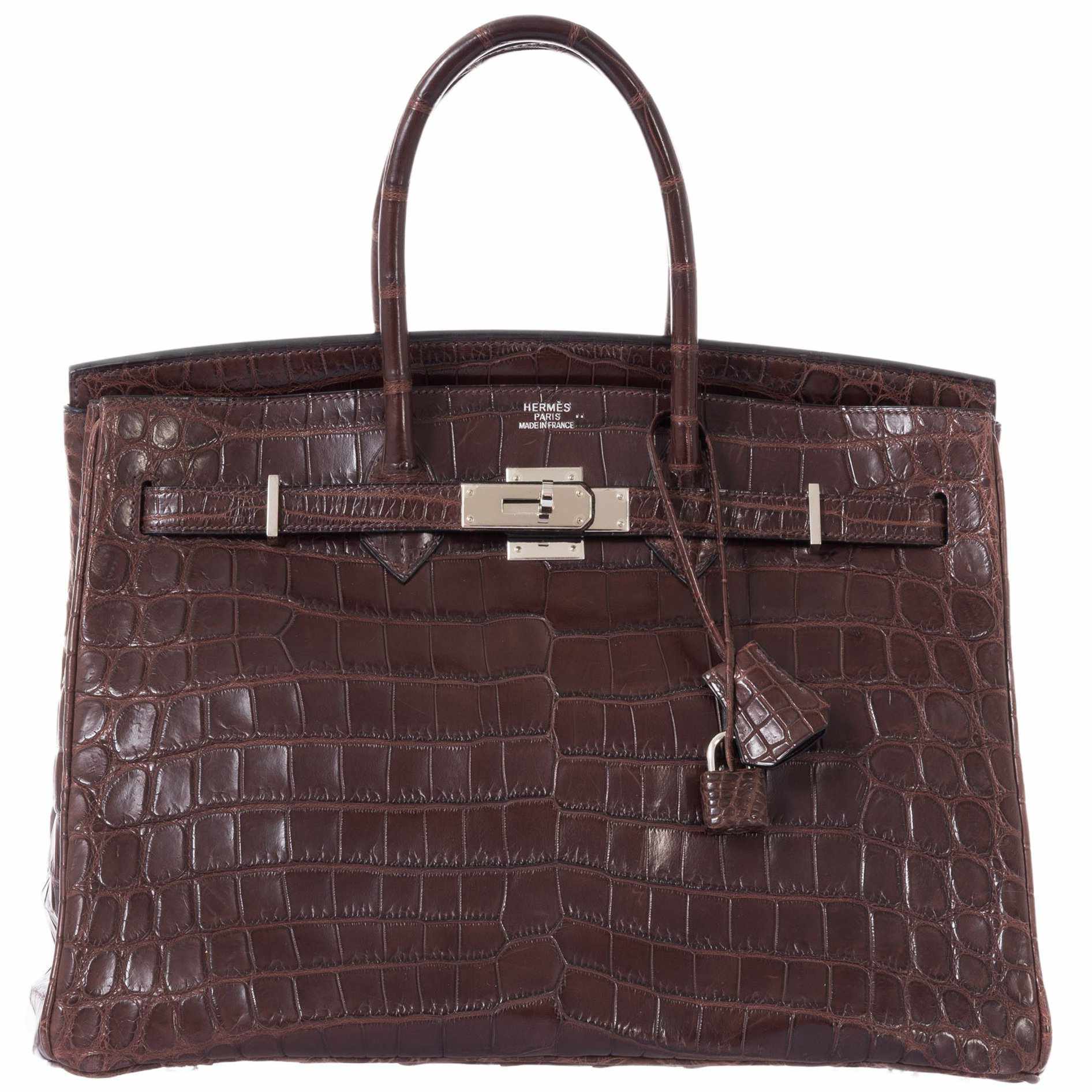 Hermès Birkin 35 Matte Havane Niloticus Crocodile Palladium Hardware