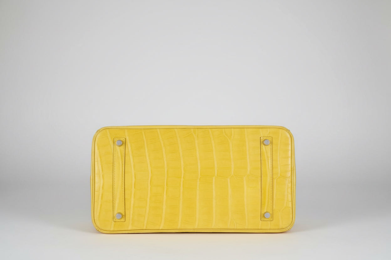 Hermès Birkin 35 Mimosa Matte Alligator Palladium
