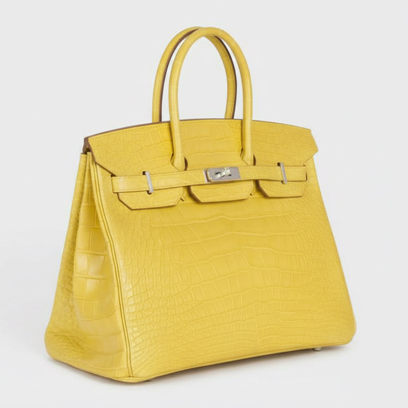 Hermès Birkin 35 Mimosa Matte Alligator Palladium