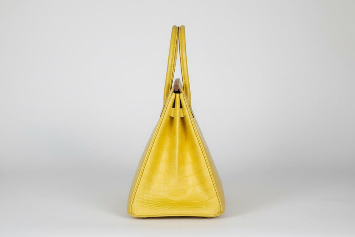 Hermès Birkin 35 Mimosa Matte Alligator Palladium