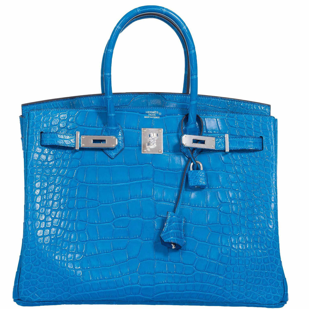 Hermès Birkin 35 Mykonos Matte Alligator Palladium Hardware