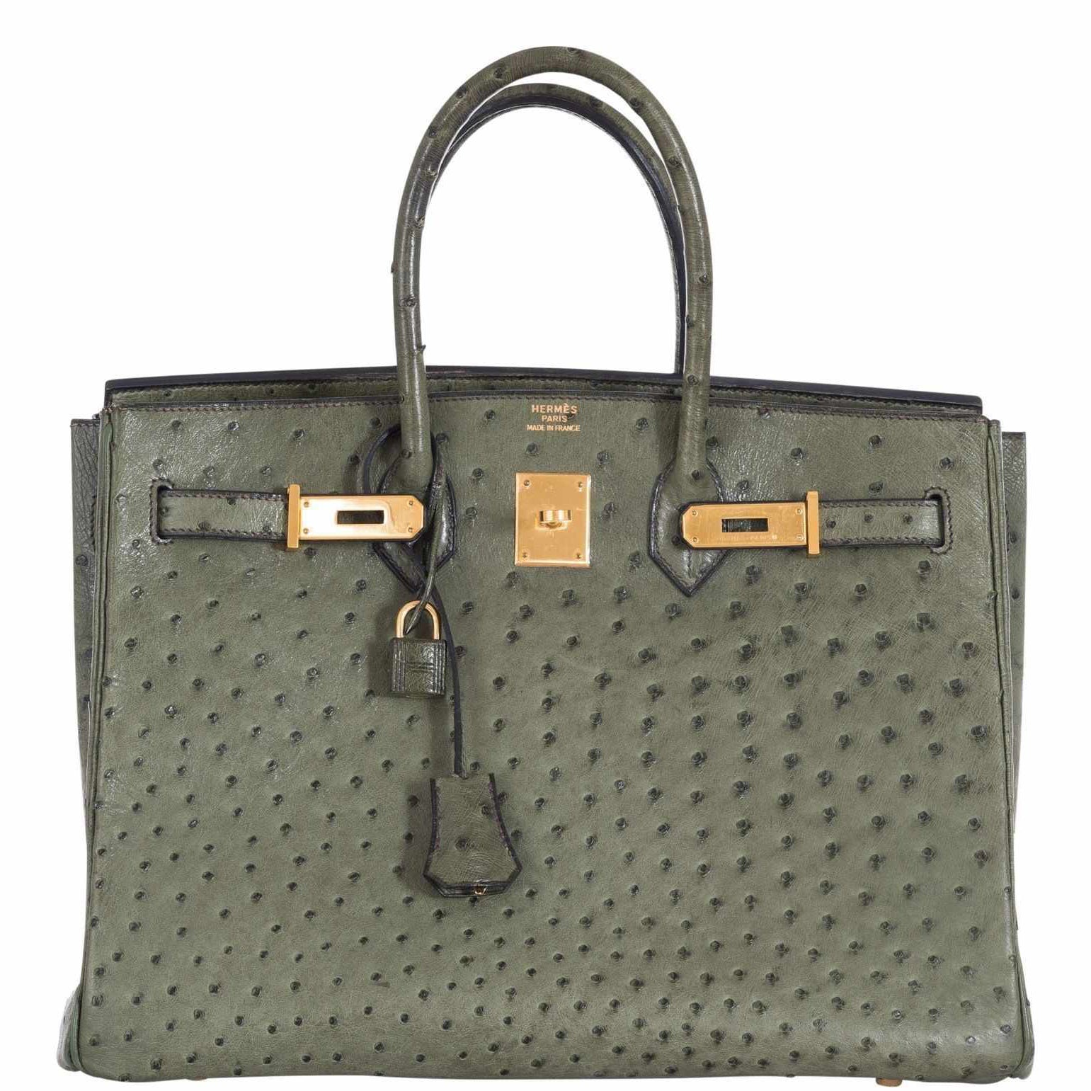 Hermès Birkin 35 Ostrich Vert Veronese Gold Hardware