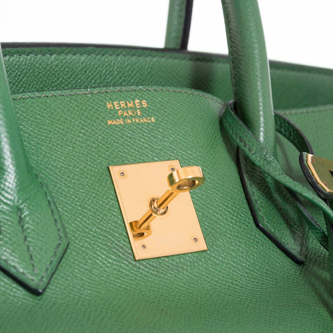 Hermès Birkin 35 Pelouse Green Courchevel Gold Hardware