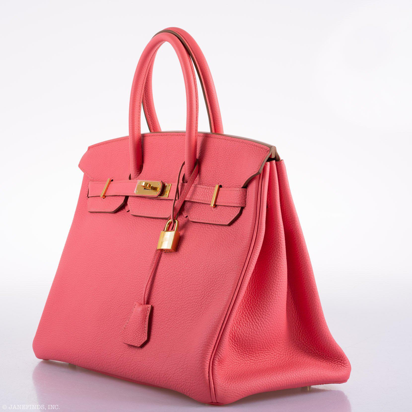 Hermès Birkin 35 Rose Lipstick Togo Gold Hardware - 2013, Q Square