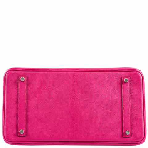 Hermès Birkin 35 Rose Tyrien Chevre Palladium Hardware - Extra Pocket