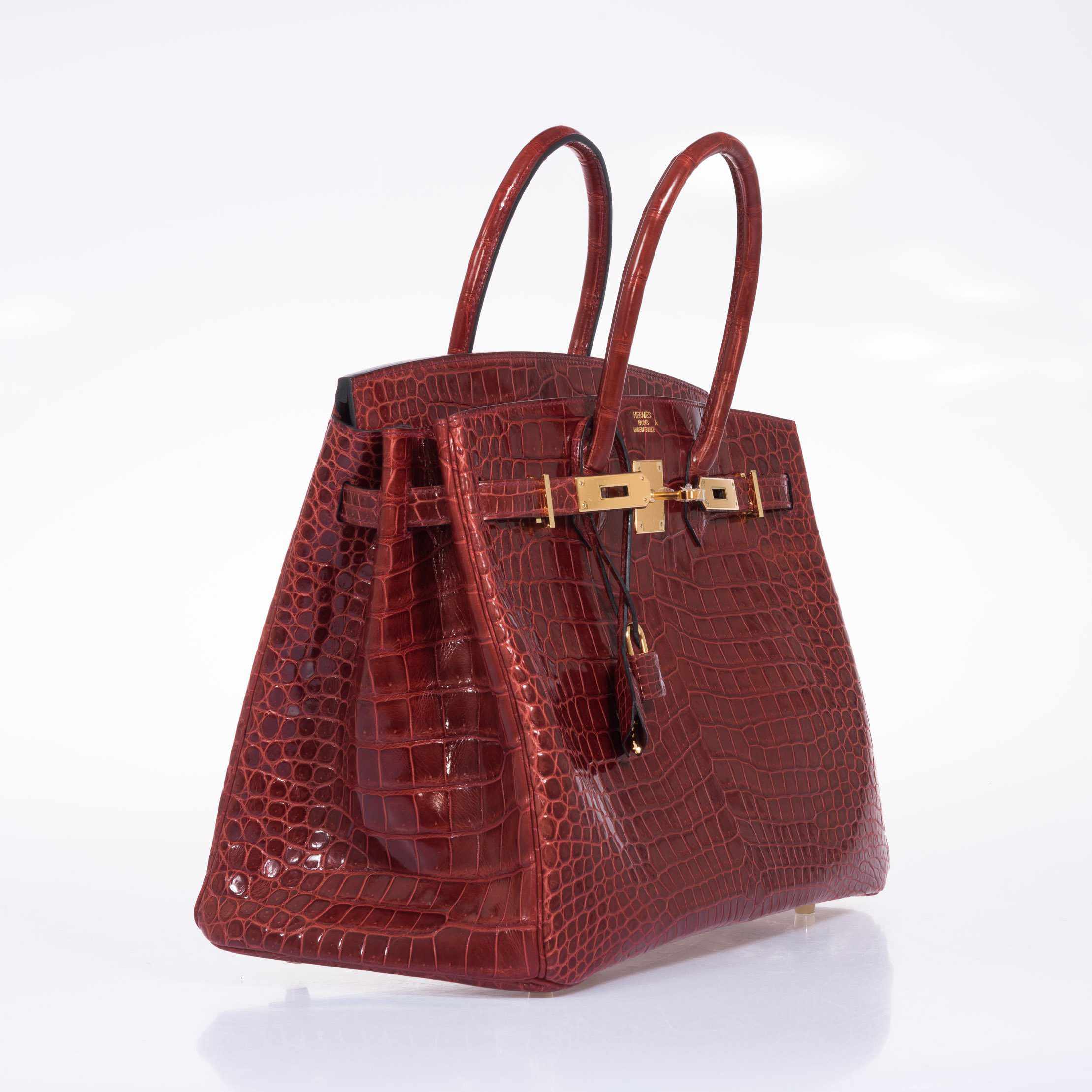 Hermes Birkin 35 Matte Crocodile Beton Porosus Palladium Hardware