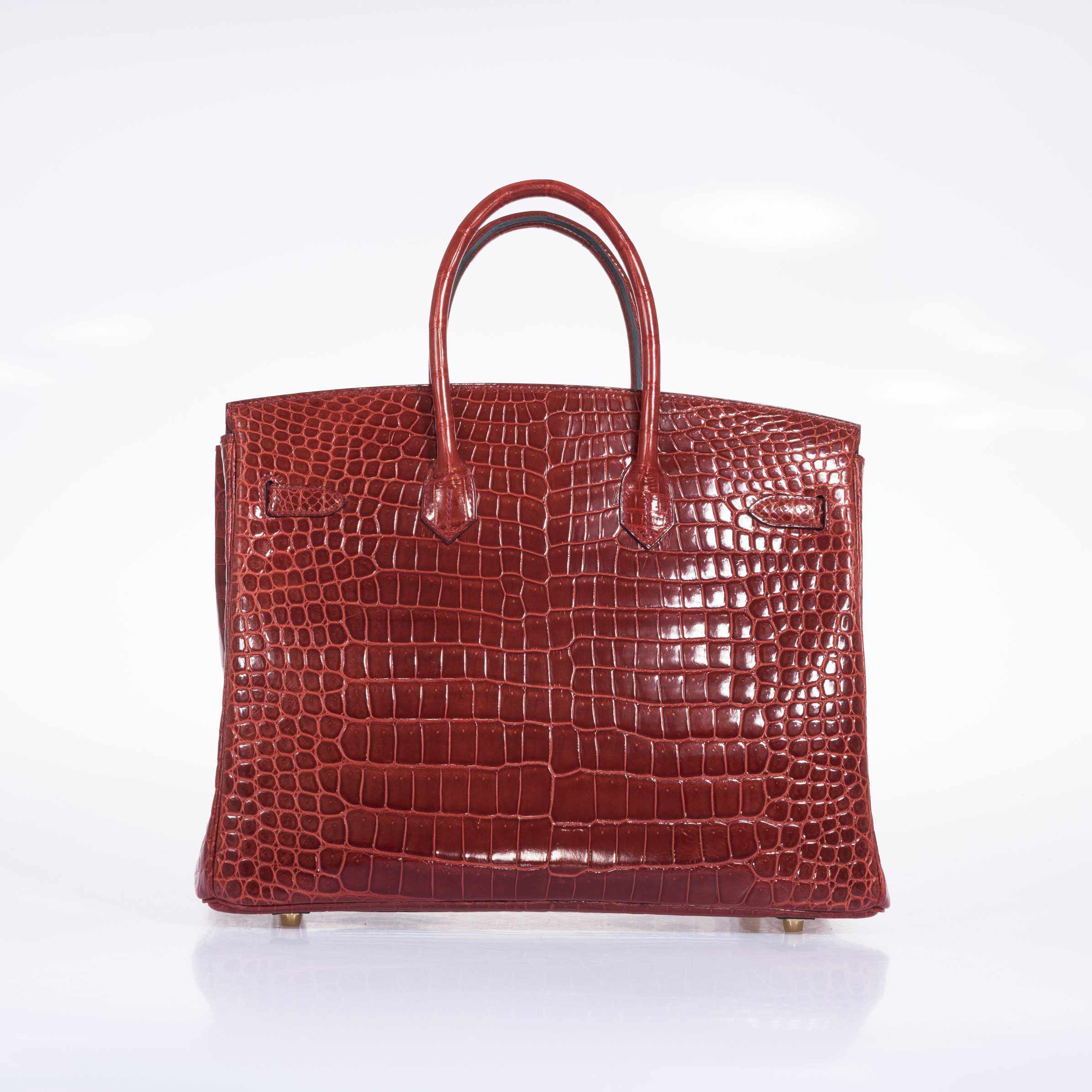 Hermès Birkin 35 Rouge H Shiny Porosus Crocodile Gold Hardware