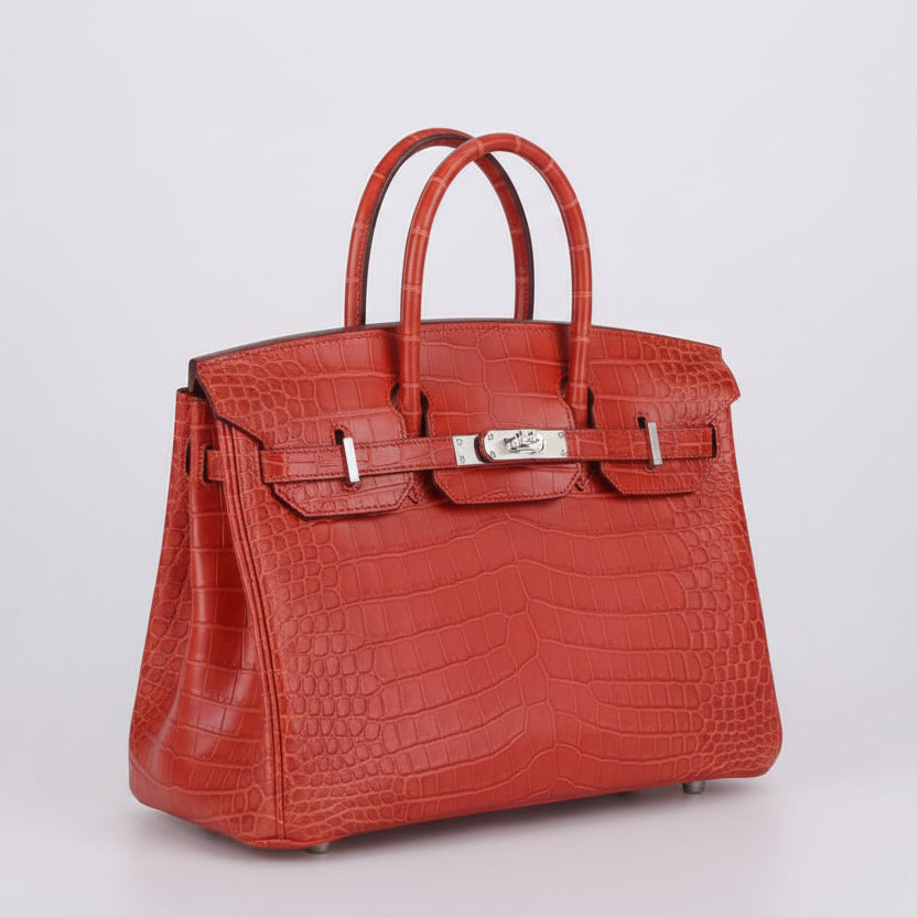 Hermès Birkin 35 Rouge Indien Matte Alligator Palladium Hardware