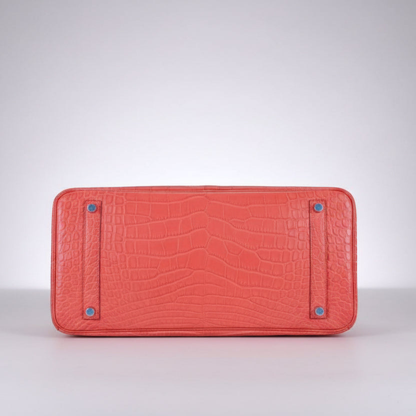 Hermès Birkin 35 Rouge Indien Matte Alligator Palladium Hardware