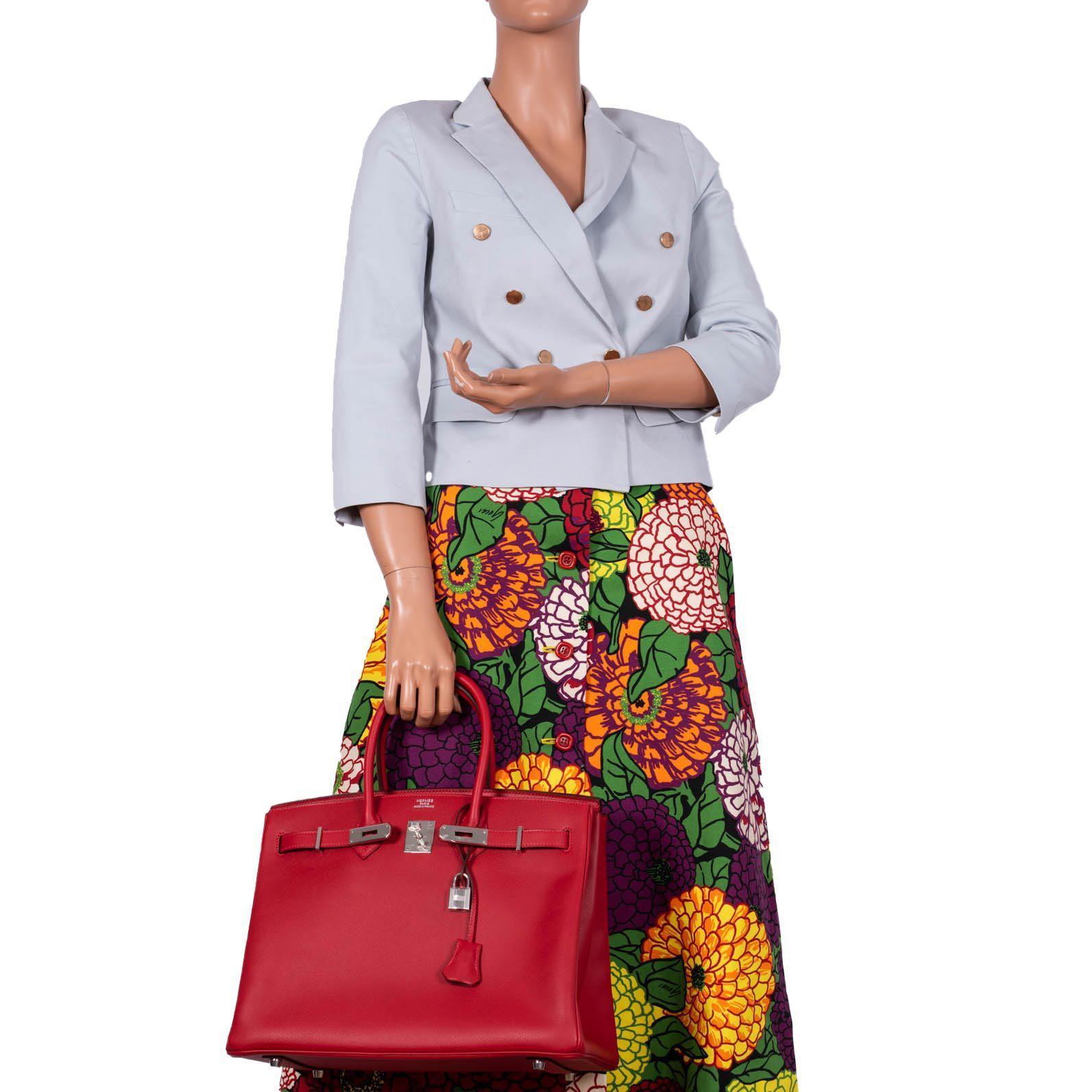 Hermès Birkin 35 Rouge Vif Epsom with Palladium Hardware
