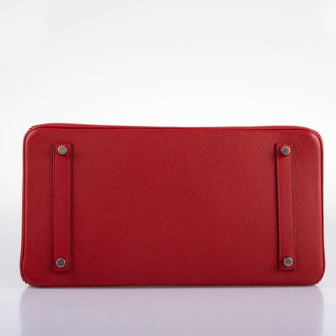 Hermès Birkin 35 Rouge Vif Epsom with Palladium Hardware - 2013, Q Square