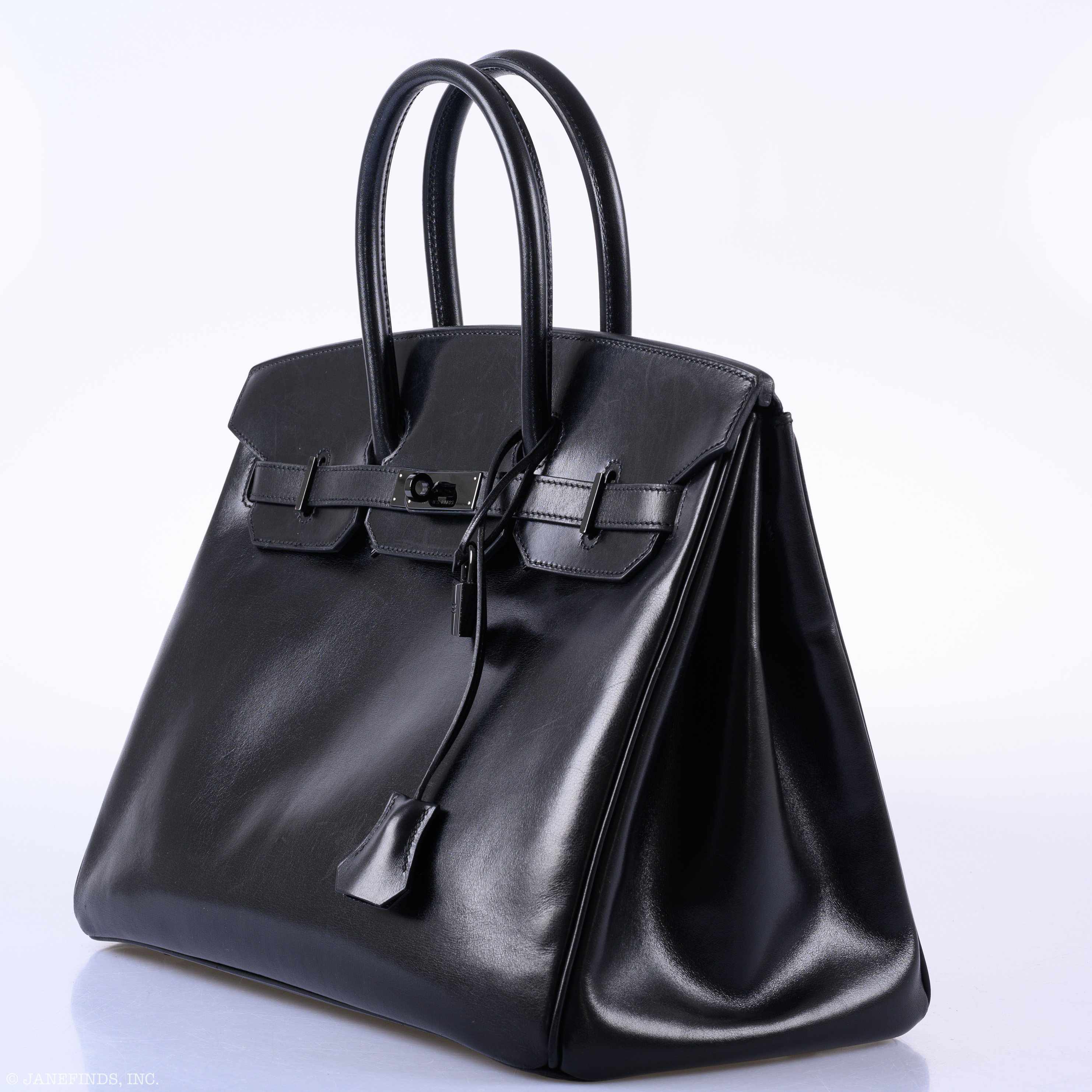 Hermès Birkin 35 SO BLACK Black Box Leather PVD Hardware - 2011, O Square