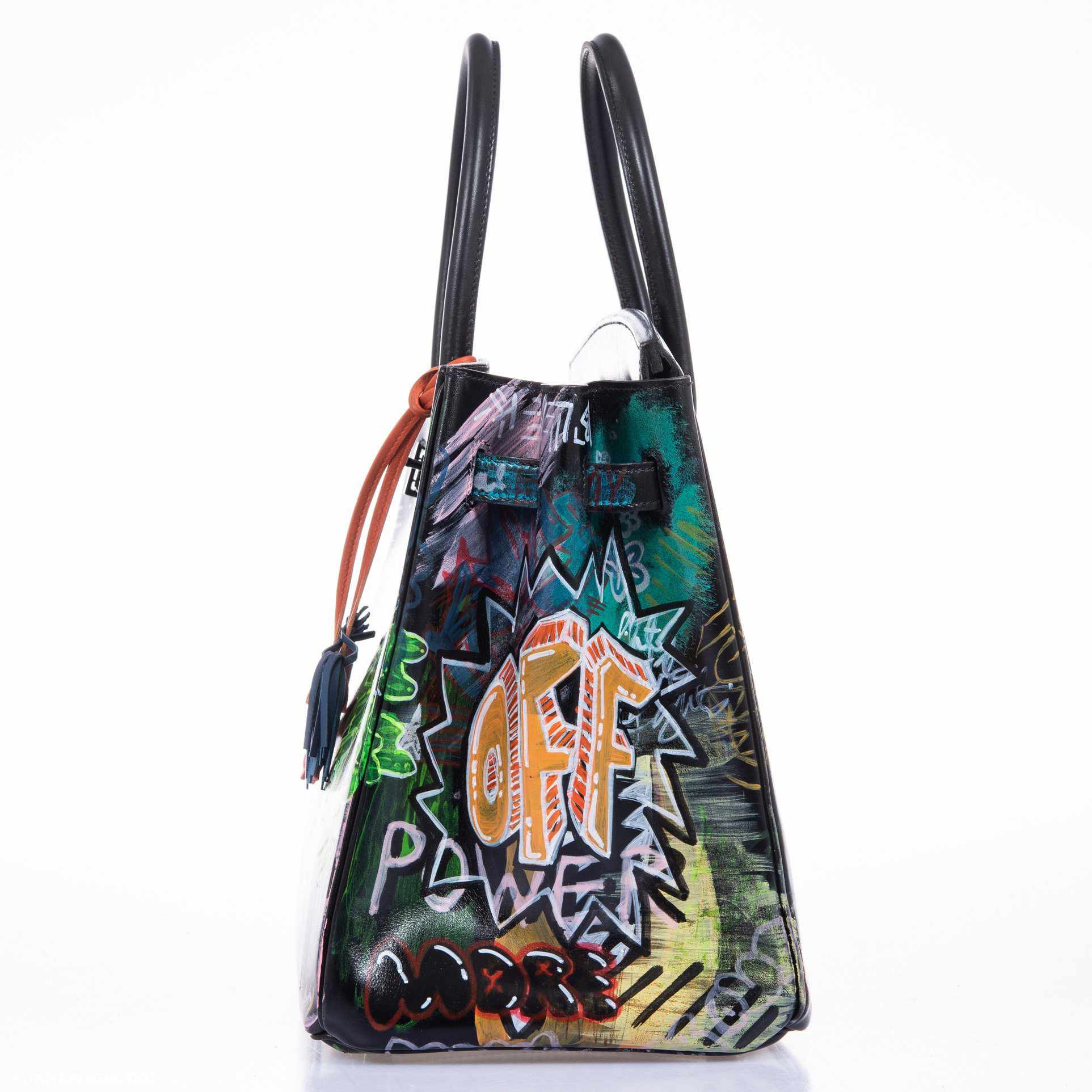 Hermès Birkin 35 SO BLACK "Graffiti" * JaneFinds Custom Shop SO BLACK Hardware