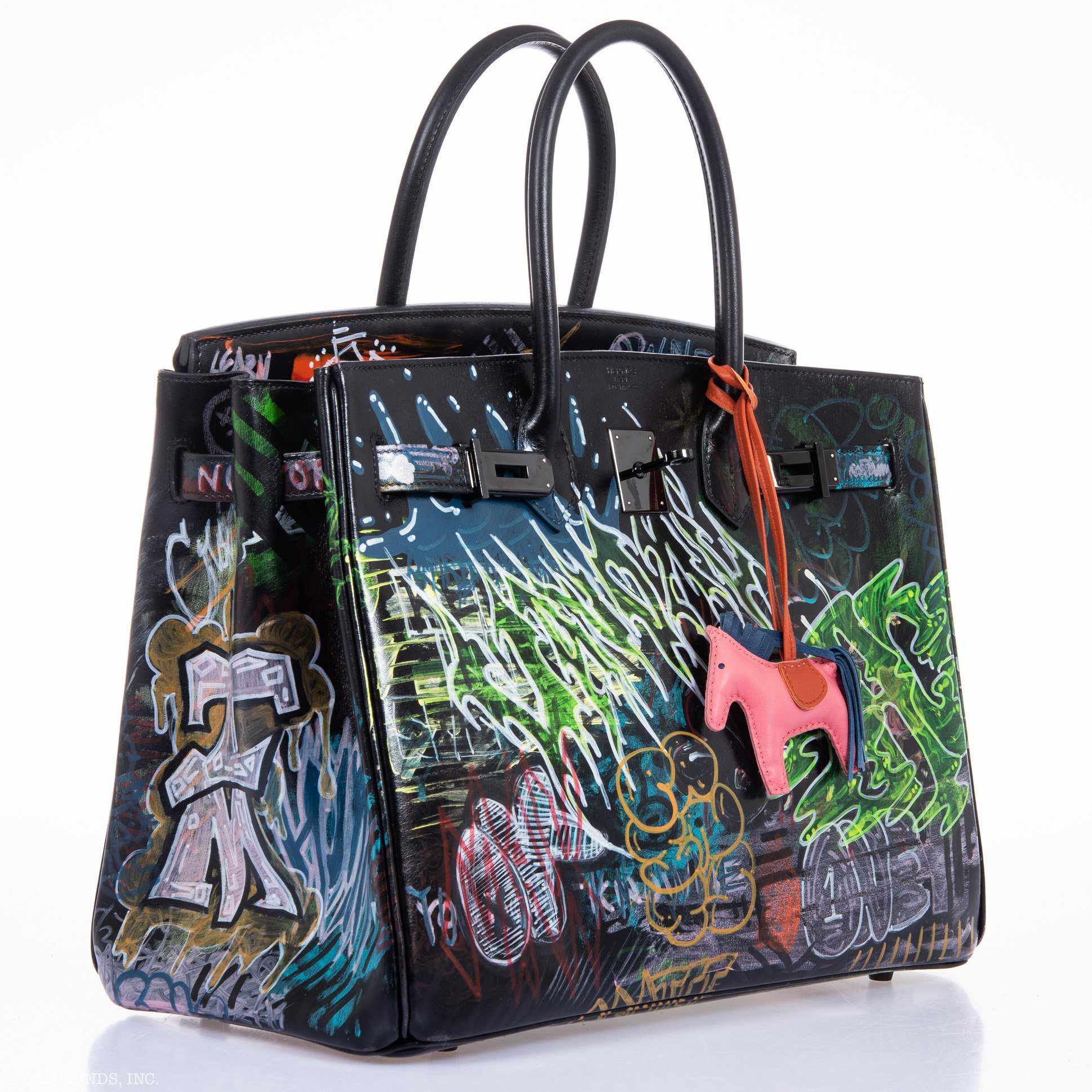 Hermès Birkin 35 SO BLACK "Graffiti" * JaneFinds Custom Shop SO BLACK Hardware