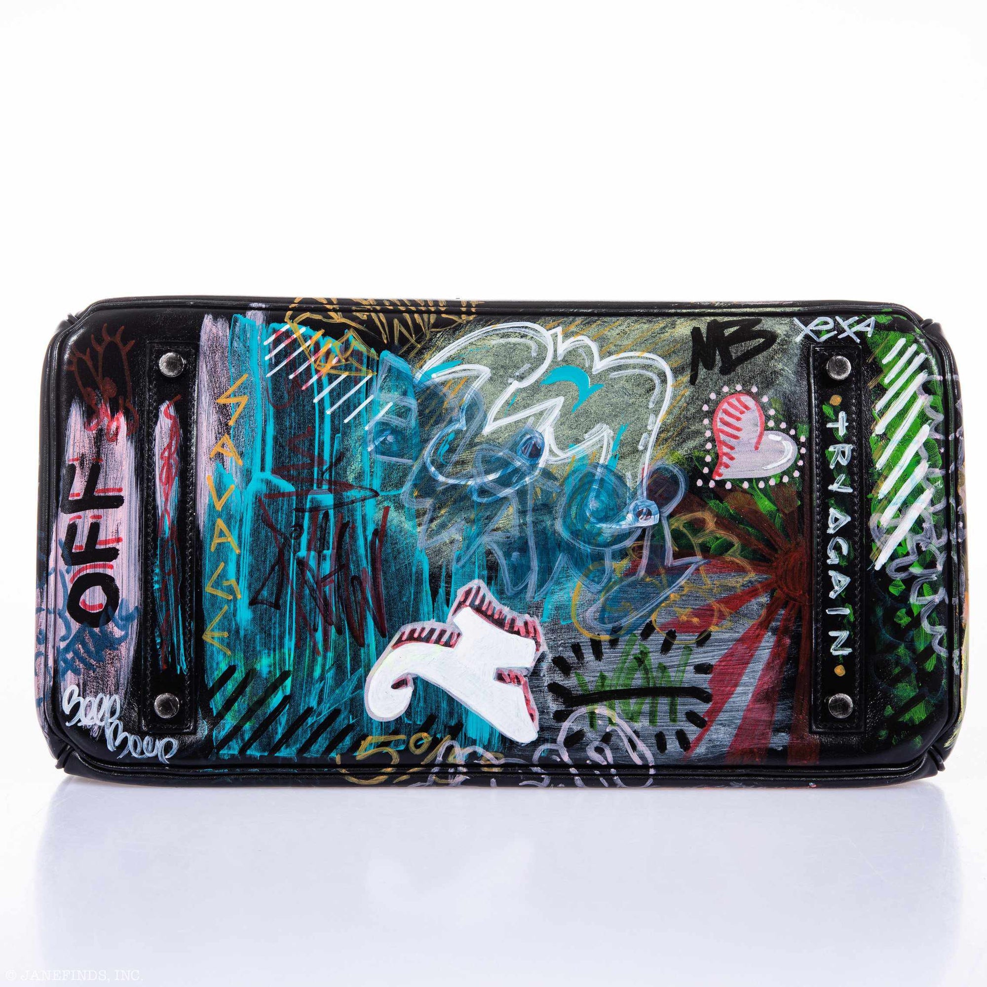 Hermès Birkin 35 SO BLACK "Graffiti" * JaneFinds Custom Shop SO BLACK Hardware