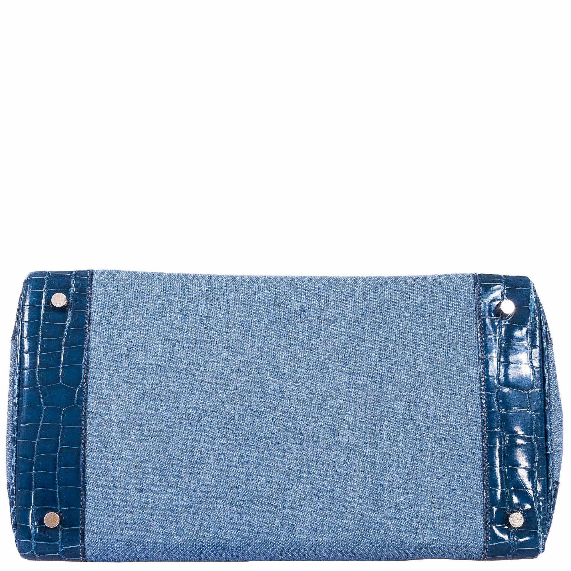 Hermès Birkin 35 Shiny Bleu Roi Porosus Crocodile & Denim Palladium Hardware