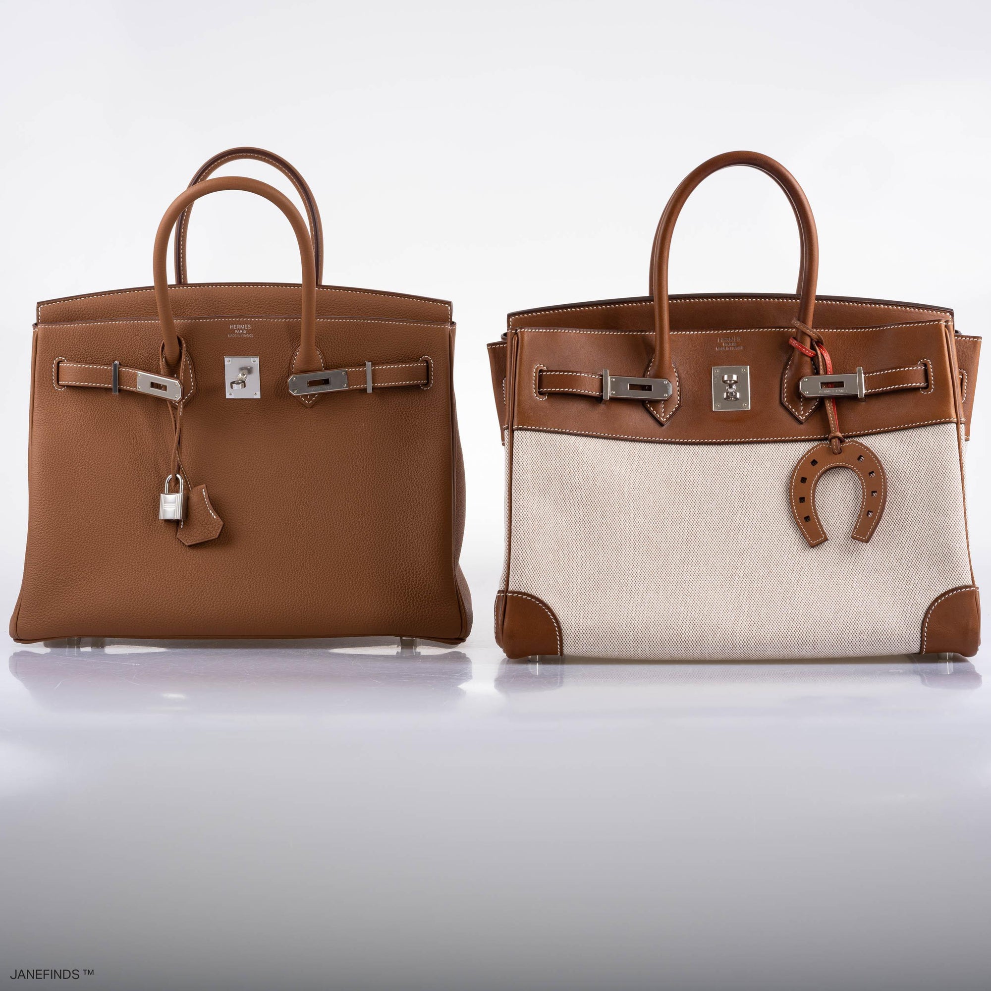 Hermès Birkin 35 Toile & Barenia with Palladium Hardware