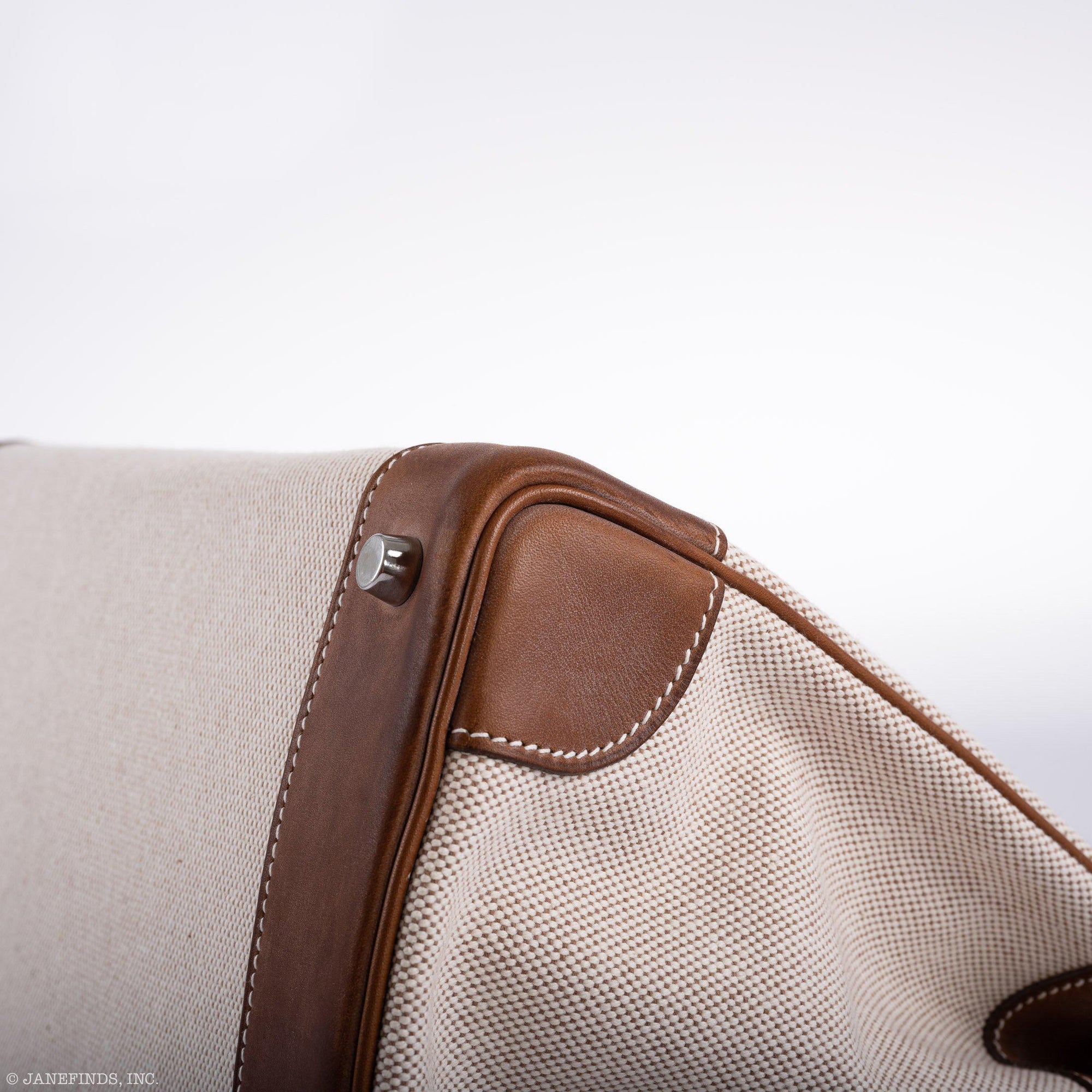 Hermès Birkin 35 Toile & Barenia with Palladium Hardware