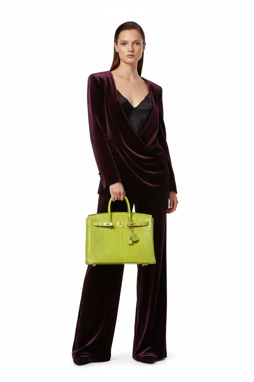 Hermès Birkin 35 Vert Anis Green Crocodile Gold Hardware