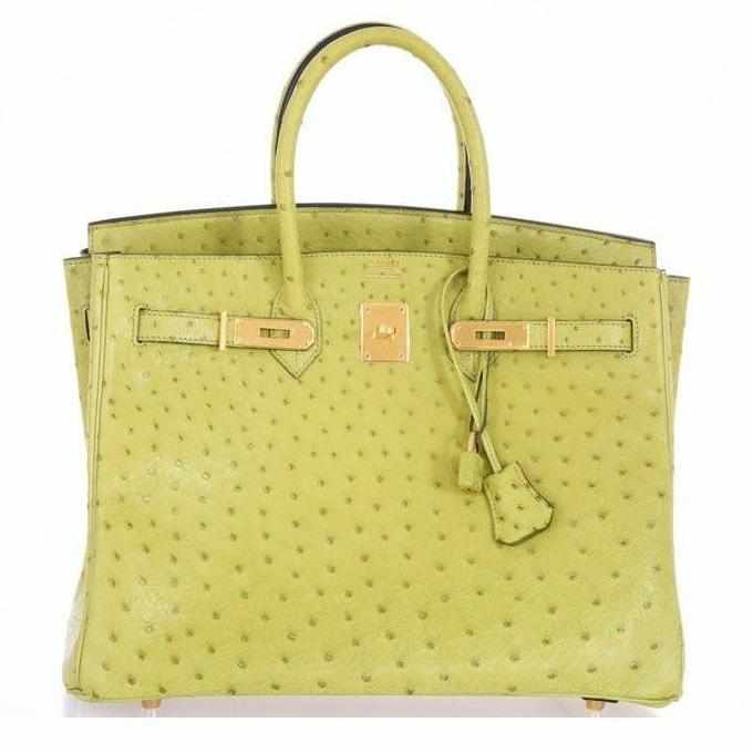 Hermès Birkin 35 Vert Anis Ostrich Gold Hardware