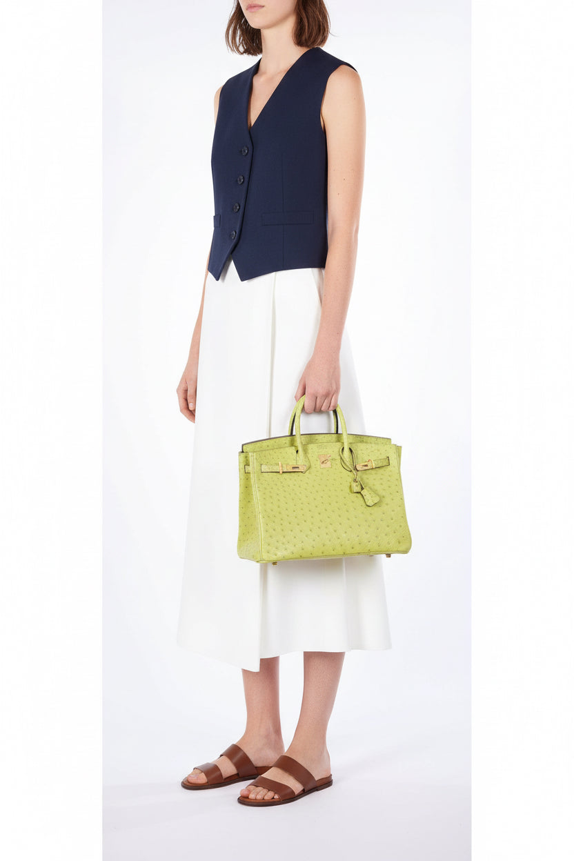 Hermès Birkin 35 Vert Anis Ostrich Gold Hardware