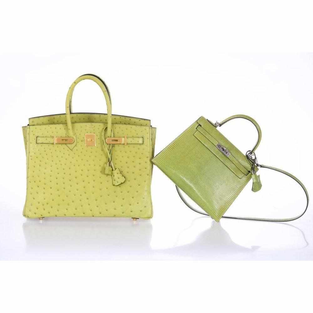 Hermès Birkin 35 Vert Anis Ostrich Gold Hardware