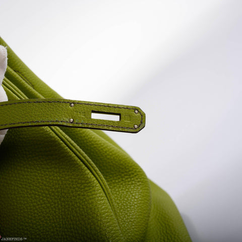Hermes Womens Vert Anis Green Gold Hardware Togo Leather 35 cm Birkin  Handbag