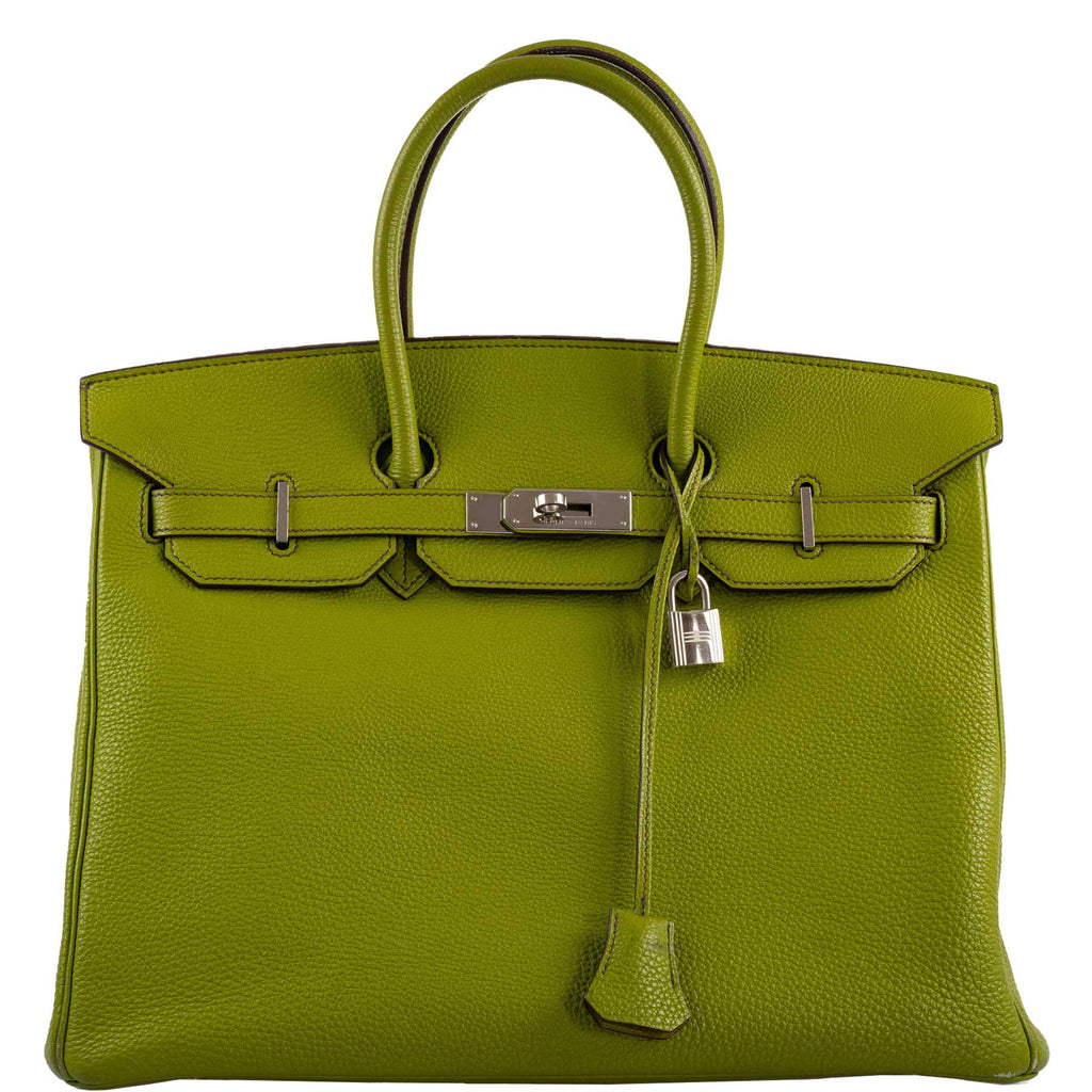 Hermes Togo Leather 35 Centimeter Birkin Bag Vert Anis with